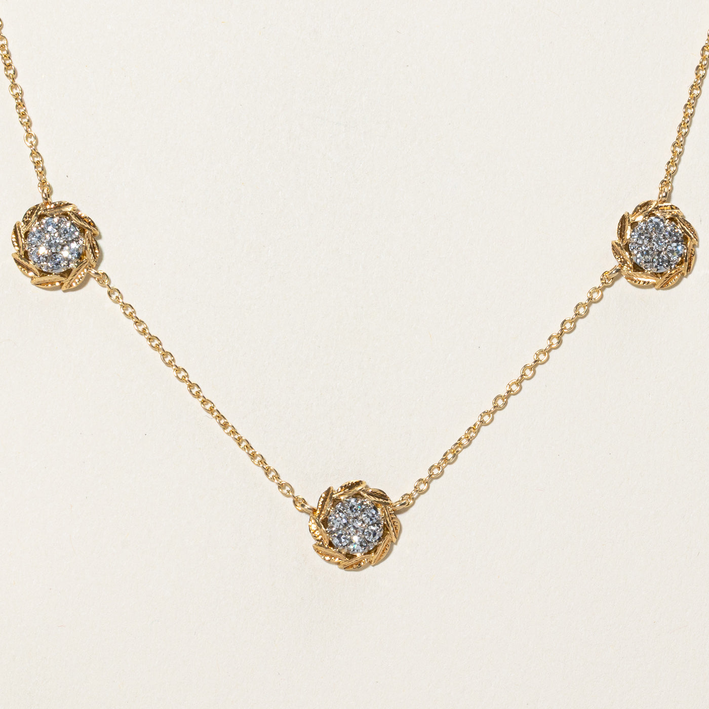 0.65ctw Diamond Cluster Necklace - 16