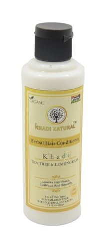 Khadi Natural Tea Tree & Lemon Herbal Hair Conditioner - 210ml | Refreshing & Nourishing for Healthy Hair | Ideal for Dry, Damaged Hair & Scalp Care | Perfect for Daily Use & Post-Wash Hydration
