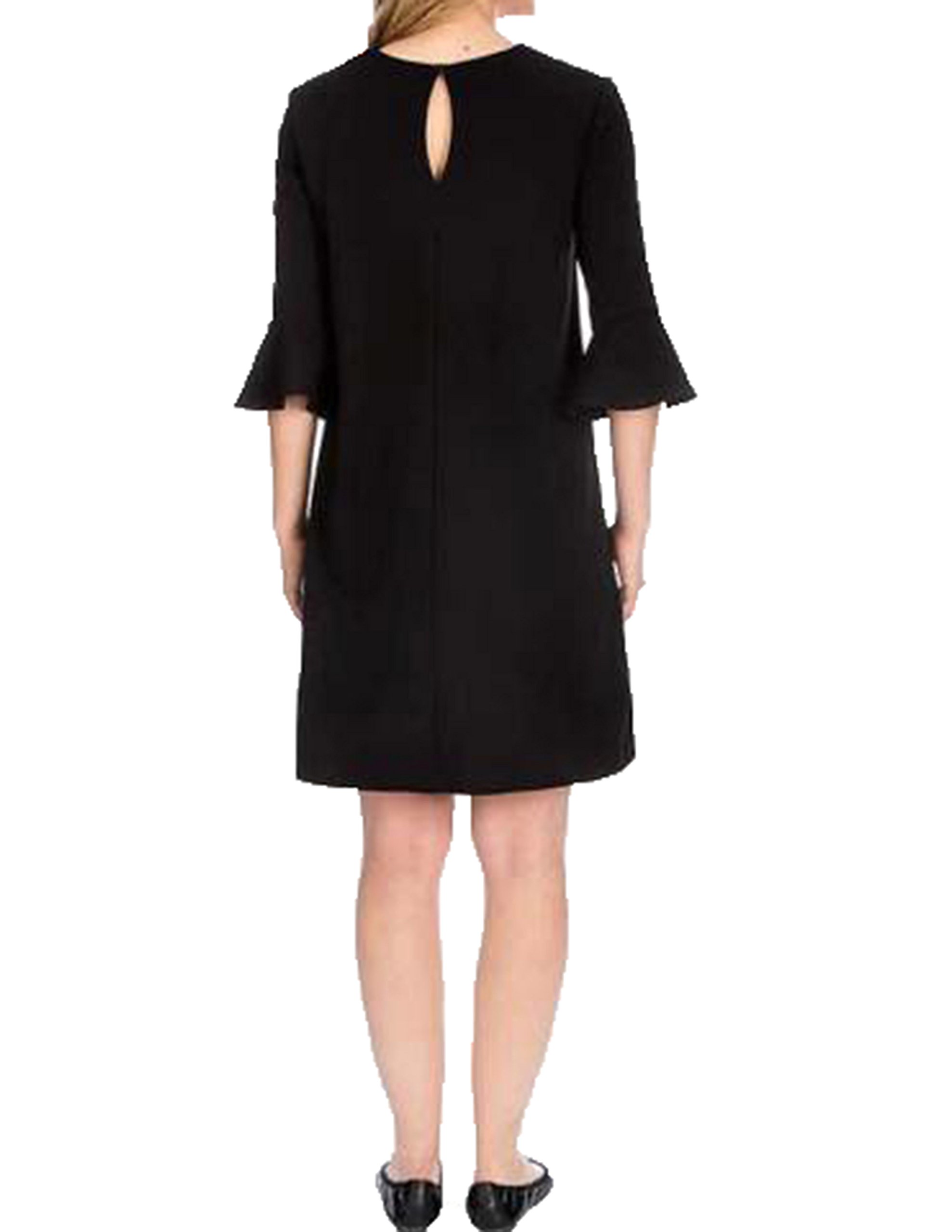 Women's Ruffle Sleeve Shift Dress - Flowy A-Line Midi Dress for Casual & Office Wear (Black, Medium) | Perfect for Work, Date Night & Summer Outfits