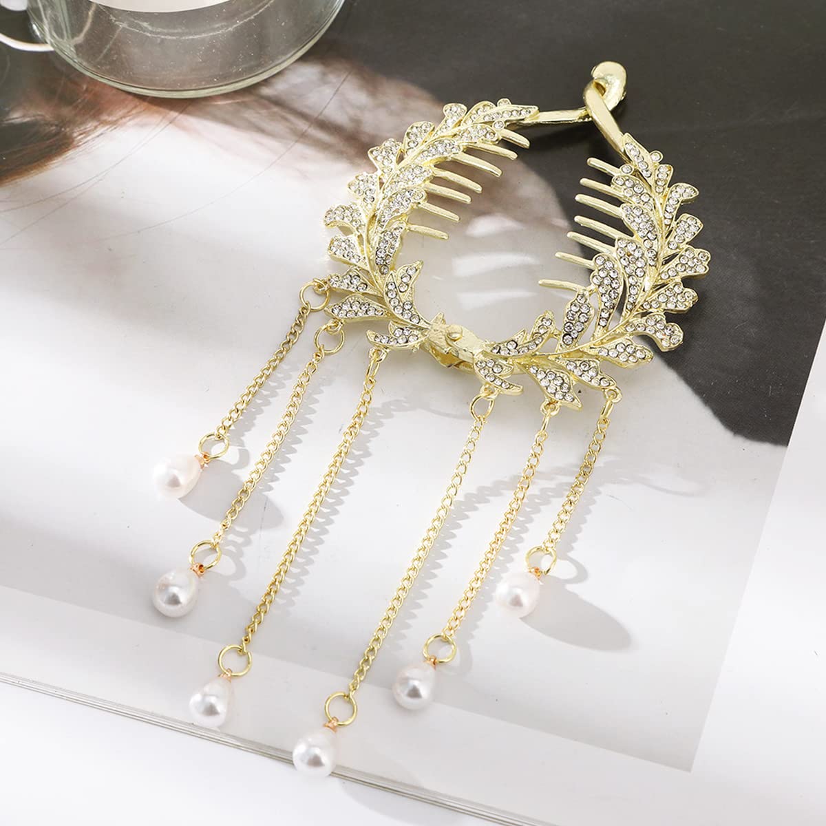 SANNIDHI® Rhinestone Claw Hair Clips for Women - Elegant Twist Bun Holders for Wedding, Party & Everyday Use - Trendy Metal Hair Accessories for Women & Girls (2-Pack)