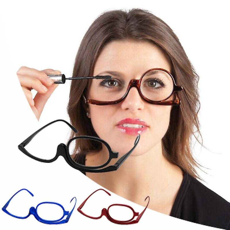 Magnifying Makeup Glasses 2 Pack - 1.5X Flip Lens (White/Purple) for Reading & Cosmetics