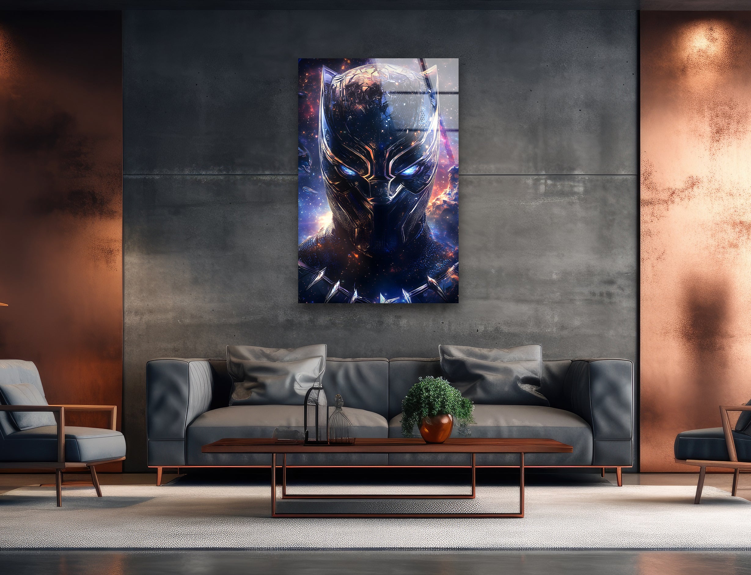 Black Panther Wakanda Forever Stained Glass Wall Art - Marvel Superhero Decor for Home, Office & Gifts