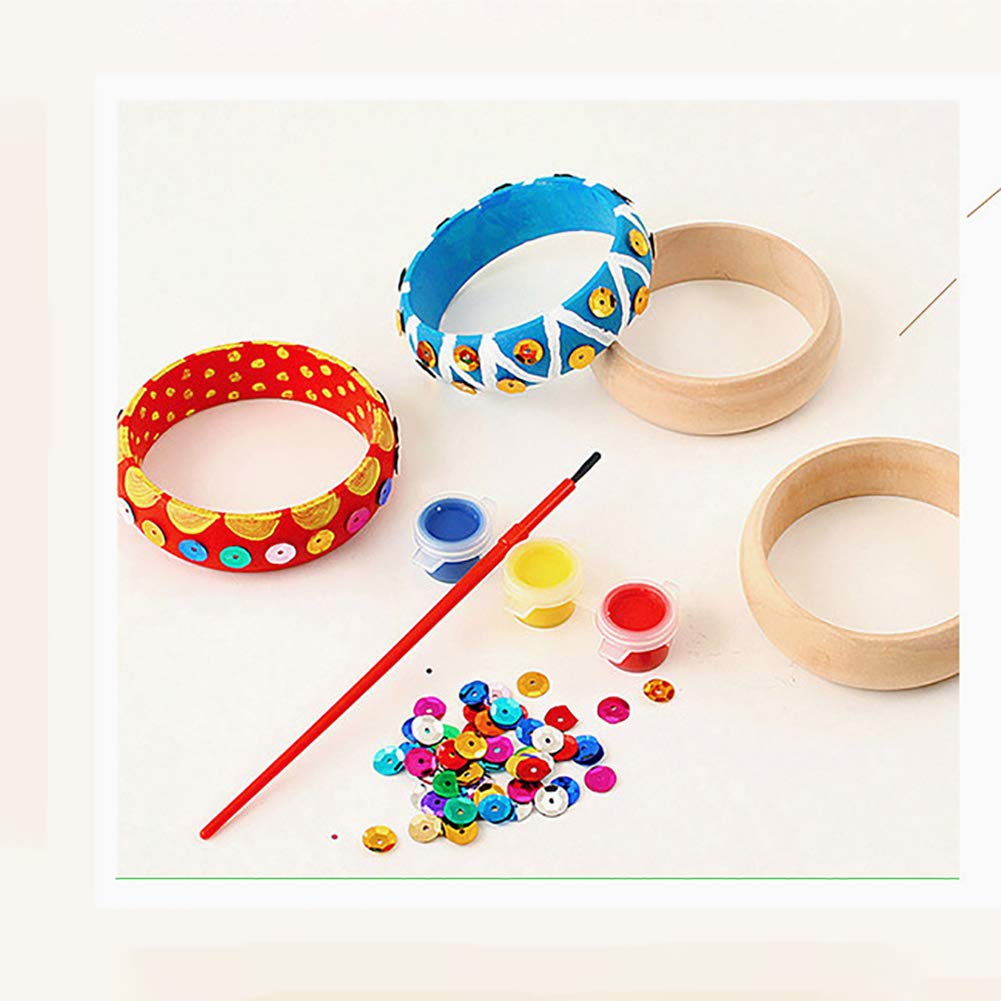 4 Pcs Unfinished Wood Bangle Bracelets - 25mm Natural Wooden Rings for DIY Jewelry Making & Craft Projects - Perfect for Handmade Bracelets, Wedding Favors, and Boho Accessories