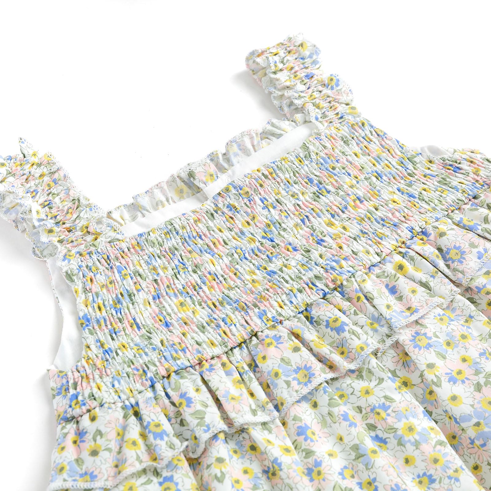 Simplee Kids Spaghetti Strap Dress for Toddler Girls - Floral Sleeveless Summer Dress for Ages 2-9 Years | Perfect for Beach, Birthday Parties & Outdoor Play