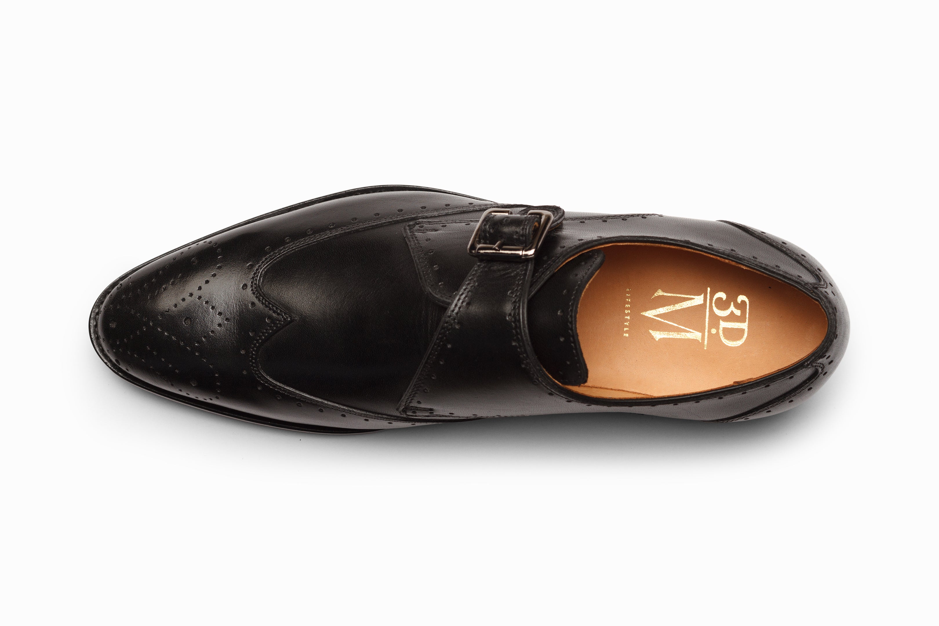 Stylish Black Brogue Monk Strap Dress Shoes for Men - Perfect for Business, Formal Events & Office Wear