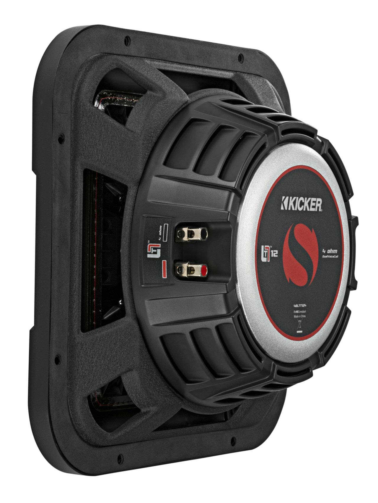 Kicker 46L7T124 12-Inch 1200 Watt L7T Solo-Baric Subwoofer with Vented Enclosure - Powerful Bass for Car Audio & Home Theater Systems