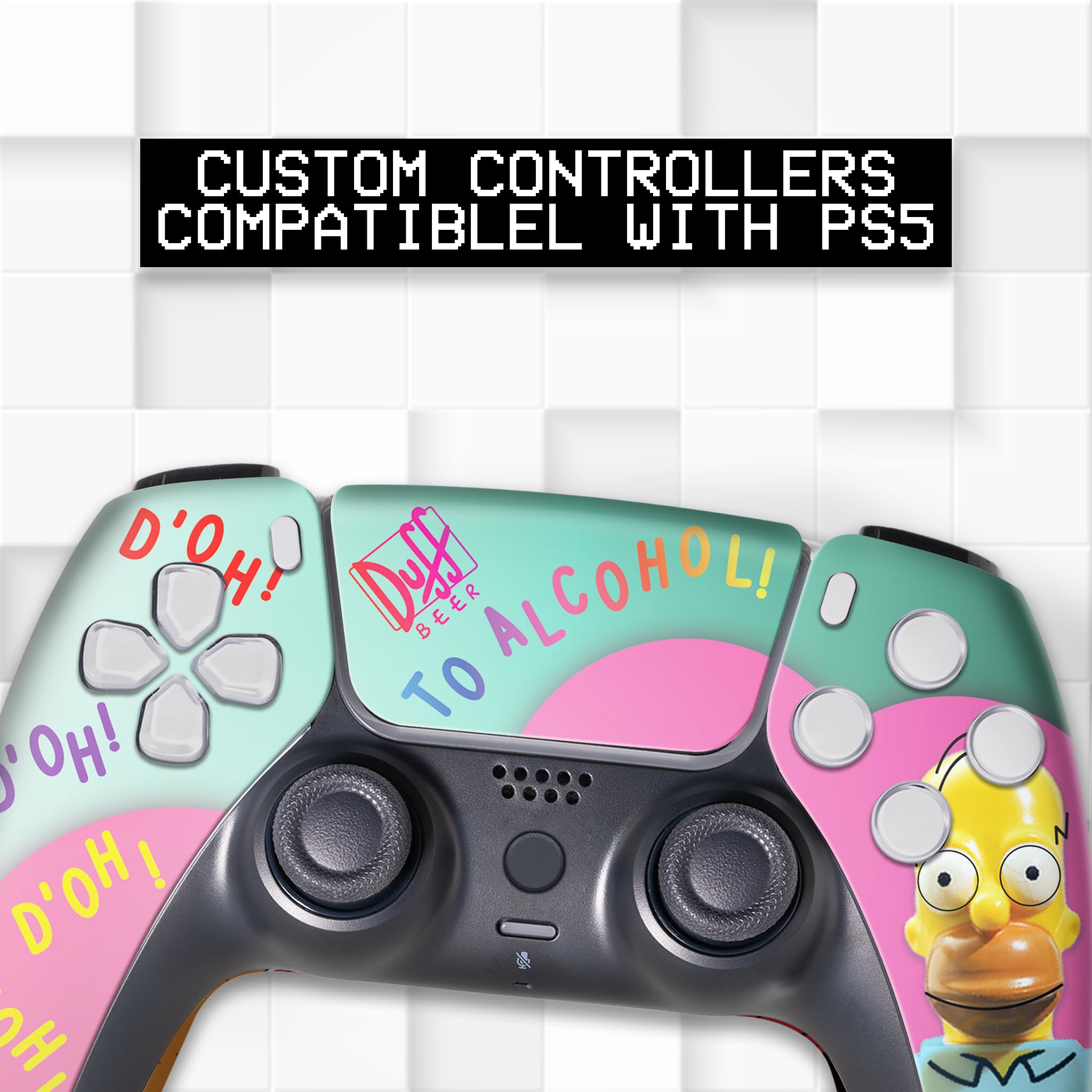Custom Wireless PS5 Controller for Playstation 5 Console - Premium Hydrodip Printed & Modded Gamepad | Officially Licensed | Perfect for Competitive Gaming & Long Play Sessions | Made in USA