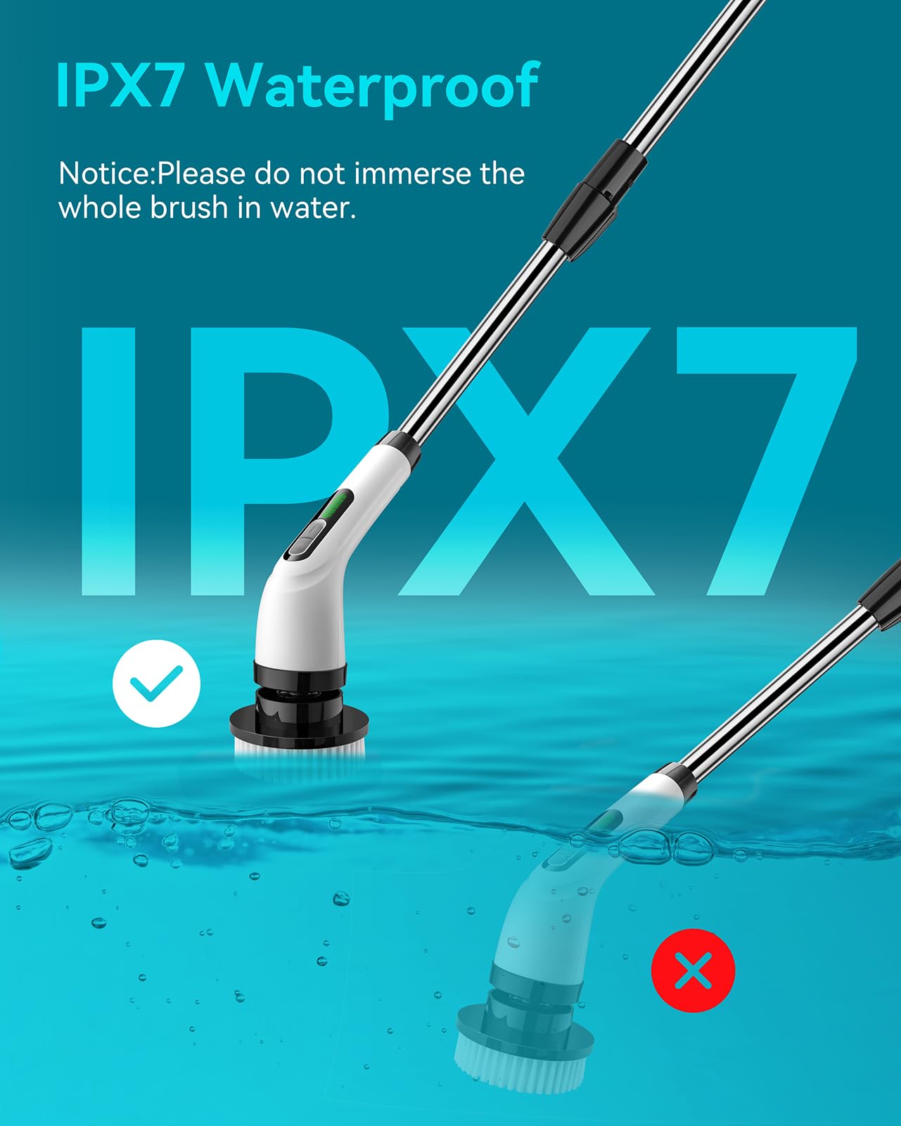 **Cordless Electric Spin Scrubber - Power Shower Cleaner for Bathroom Tiles, Tub & Grout | Rechargeable Cleaning Brush for Effortless Shower, Sink & Kitchen Surfaces**
