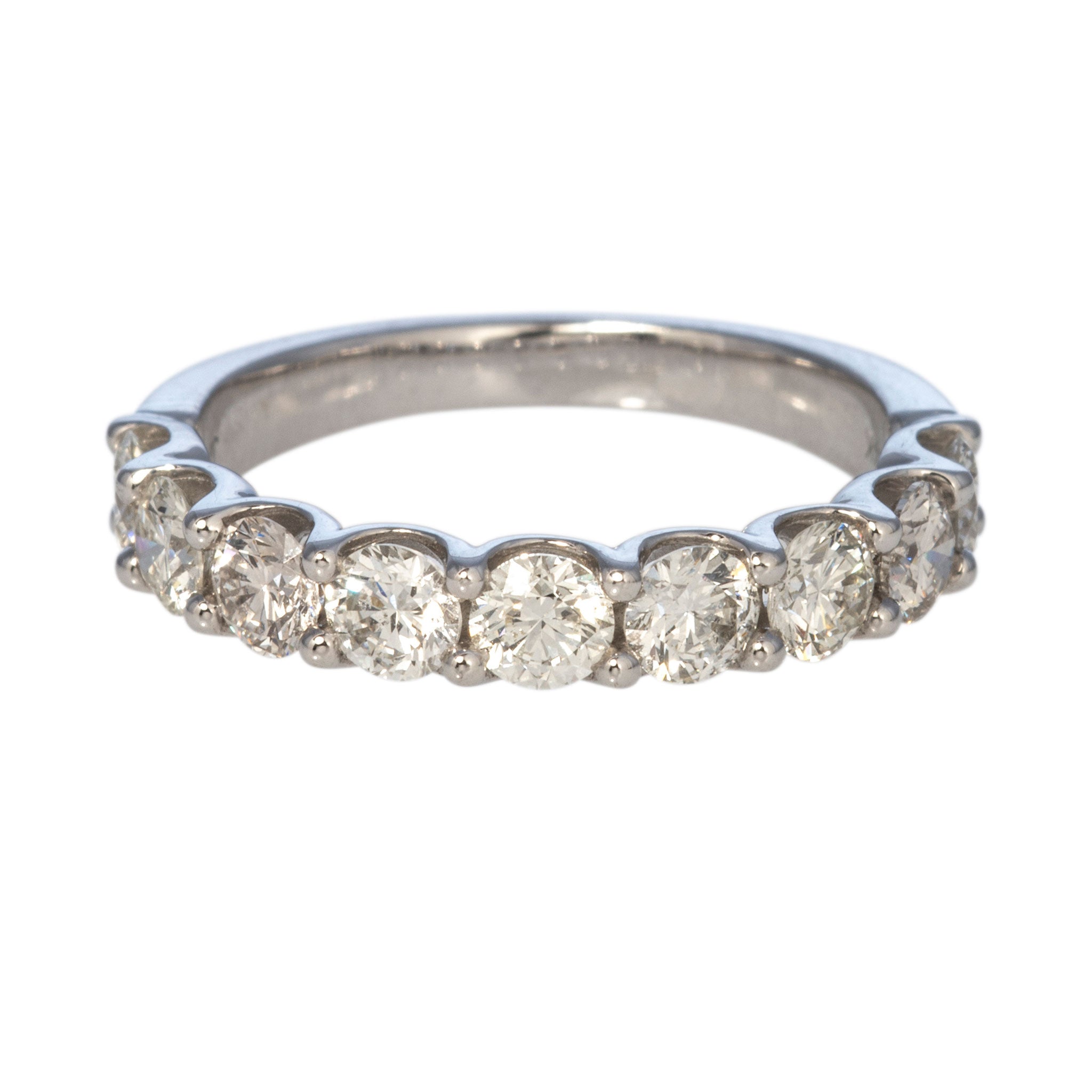 1.5ctw Round Diamond 9 Stone 14K White Gold Wedding Band - Perfect for Engagement, Anniversary & Bridal Jewelry Gifts
