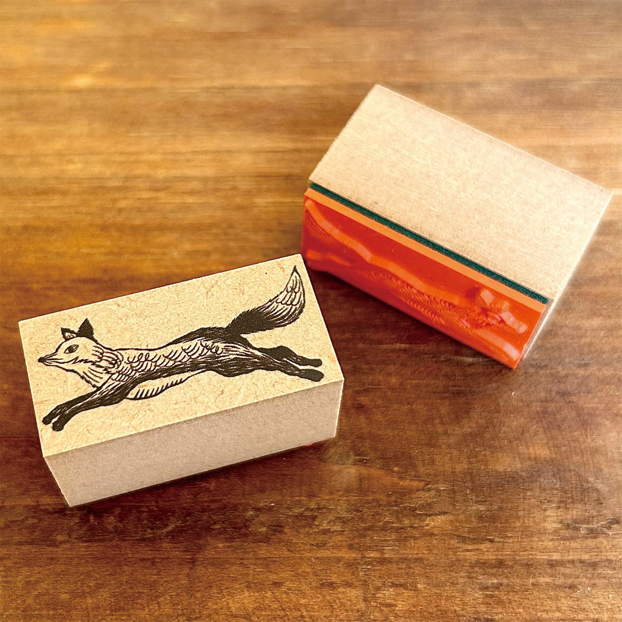 Kinotorico Wooden Rubber Stamp - Handcrafted Fox Design for Scrapbooking, Card Making & DIY Crafts | Perfect for Invitations, Journals & Gift Wrapping