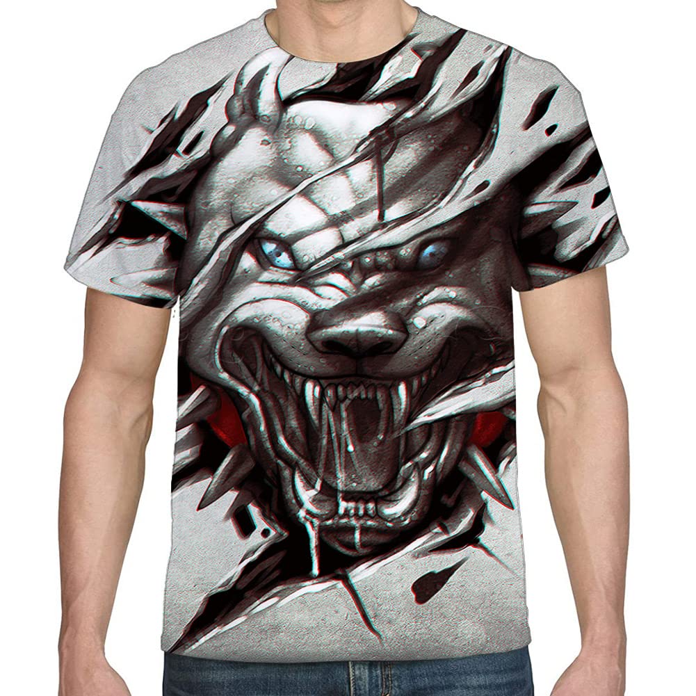 Gecaitez Men's 3D Printed Graphic T-Shirt - Cool Casual Short Sleeve Tee for Men (Sizes S-3XL) - Perfect for Streetwear, Summer Outfits & Everyday Wear