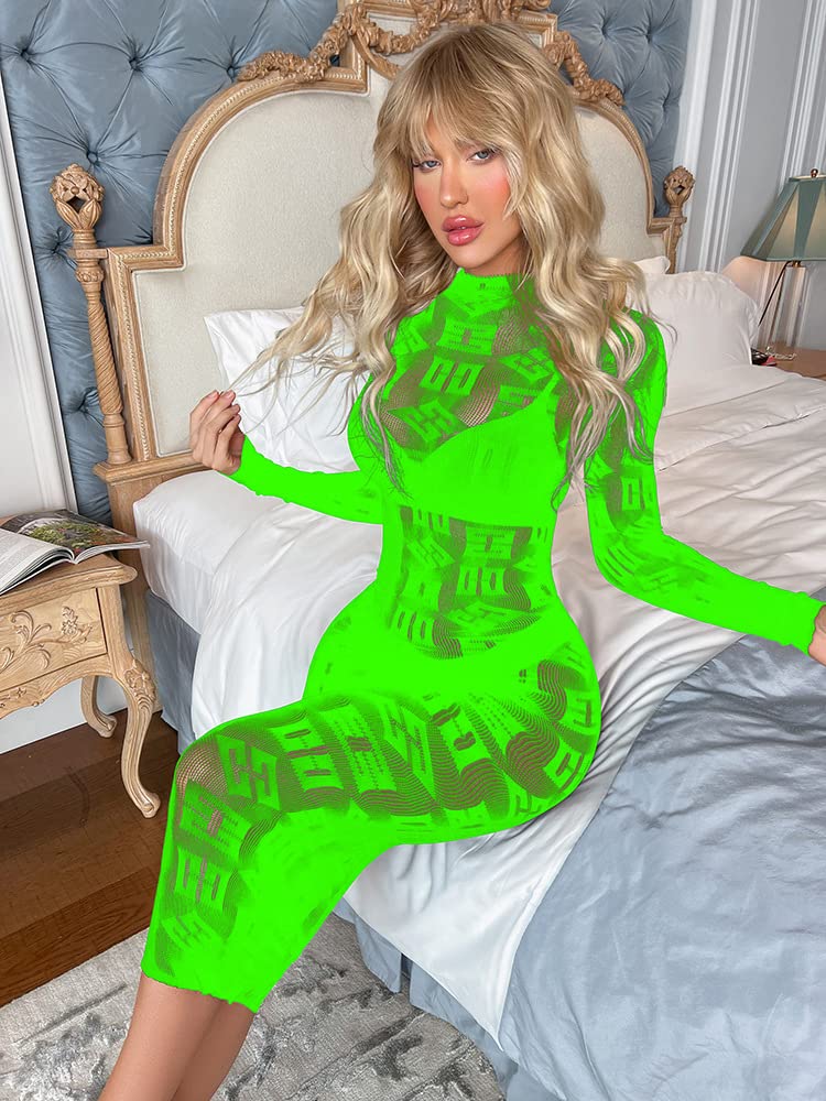 Sexy Women's Lingerie Babydoll - Sheer Teddy Dress with Long Sleeves for Nightwear & Clubwear | Perfect for Valentine's Day, Honeymoon & Romantic Nights