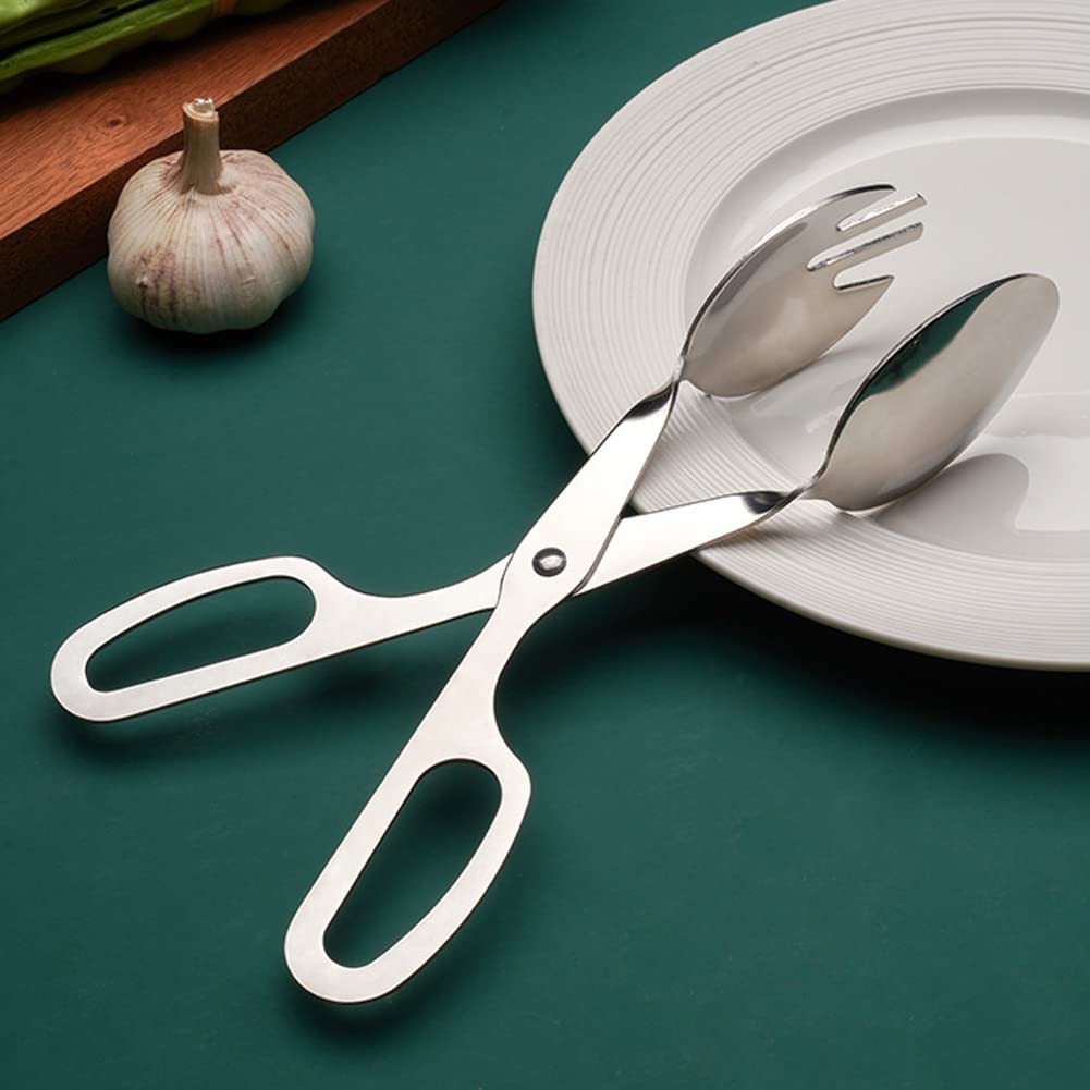 Stainless Steel Salad Tongs 8 Inch - Kitchen Buffet Serving Tongs for Salad, Cake, Bread, Fruit, BBQ & Catering | Perfect for Parties, Restaurants & Home Use
