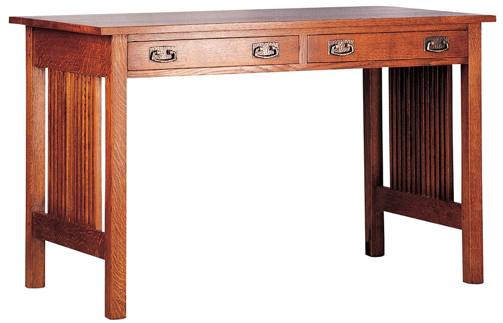 Vintage Wooden Spindle Library Desk - Classic Home Office Writing Table with Drawers for Study & Workspace - Perfect for Home Office, Study Room, or Library Decor