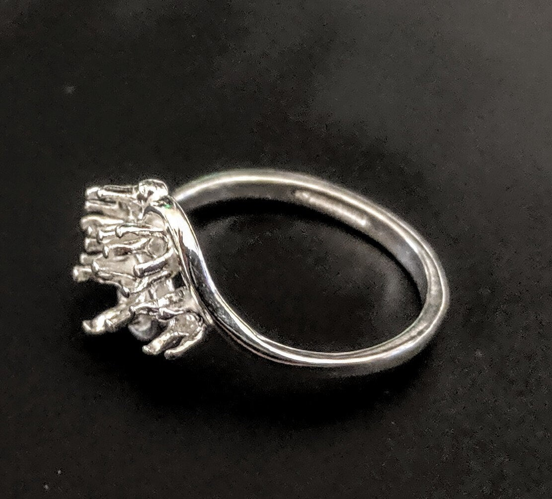 Solid Sterling Silver or 14K Gold Four Stone Cluster Women's Pre-Notched Ring Size 6-8 | Engagement, Wedding, Anniversary Jewelry Gift for Her