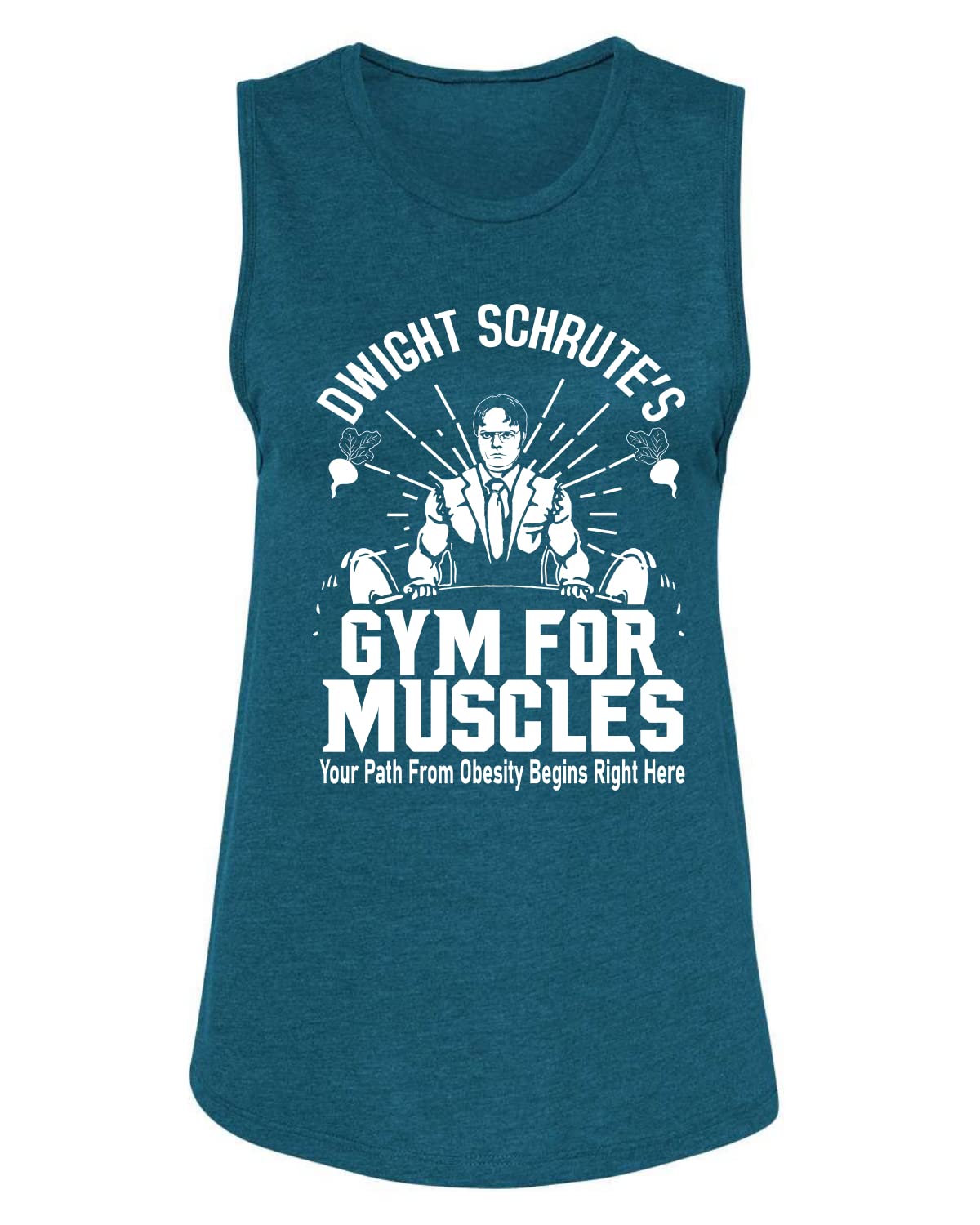 Wild Bobby Dwight Schrute's Gym Women's Muscle Tank Top - Workout Jersey for Fitness, Bodybuilding & Gym Training - Perfect for CrossFit, Weightlifting & Casual Wear