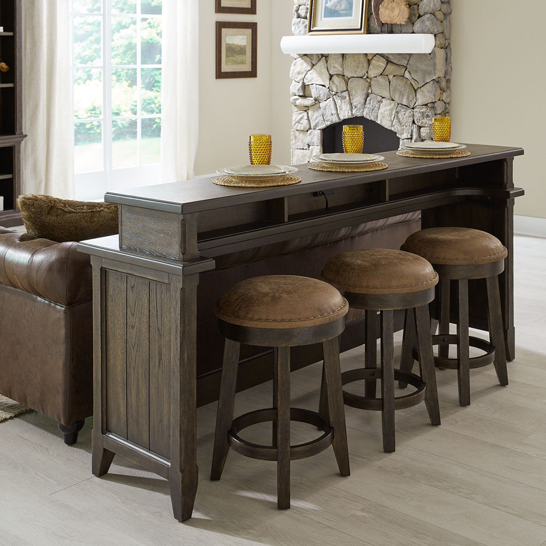 Paradise Valley 3-Piece Console Table Set with Matching Stools - Modern Entryway Furniture for Hallway, Living Room & Foyer Decor