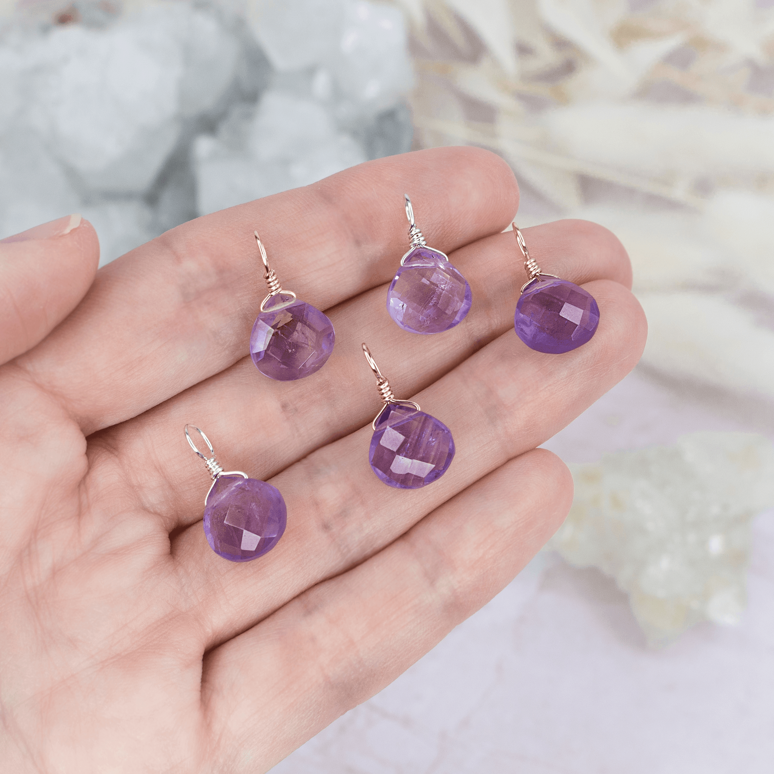 Tiny Pink Amethyst Teardrop Gemstone Pendant Necklace - Elegant Healing Crystal Jewelry for Women, Gift for Her, Spiritual Protection & Positive Energy