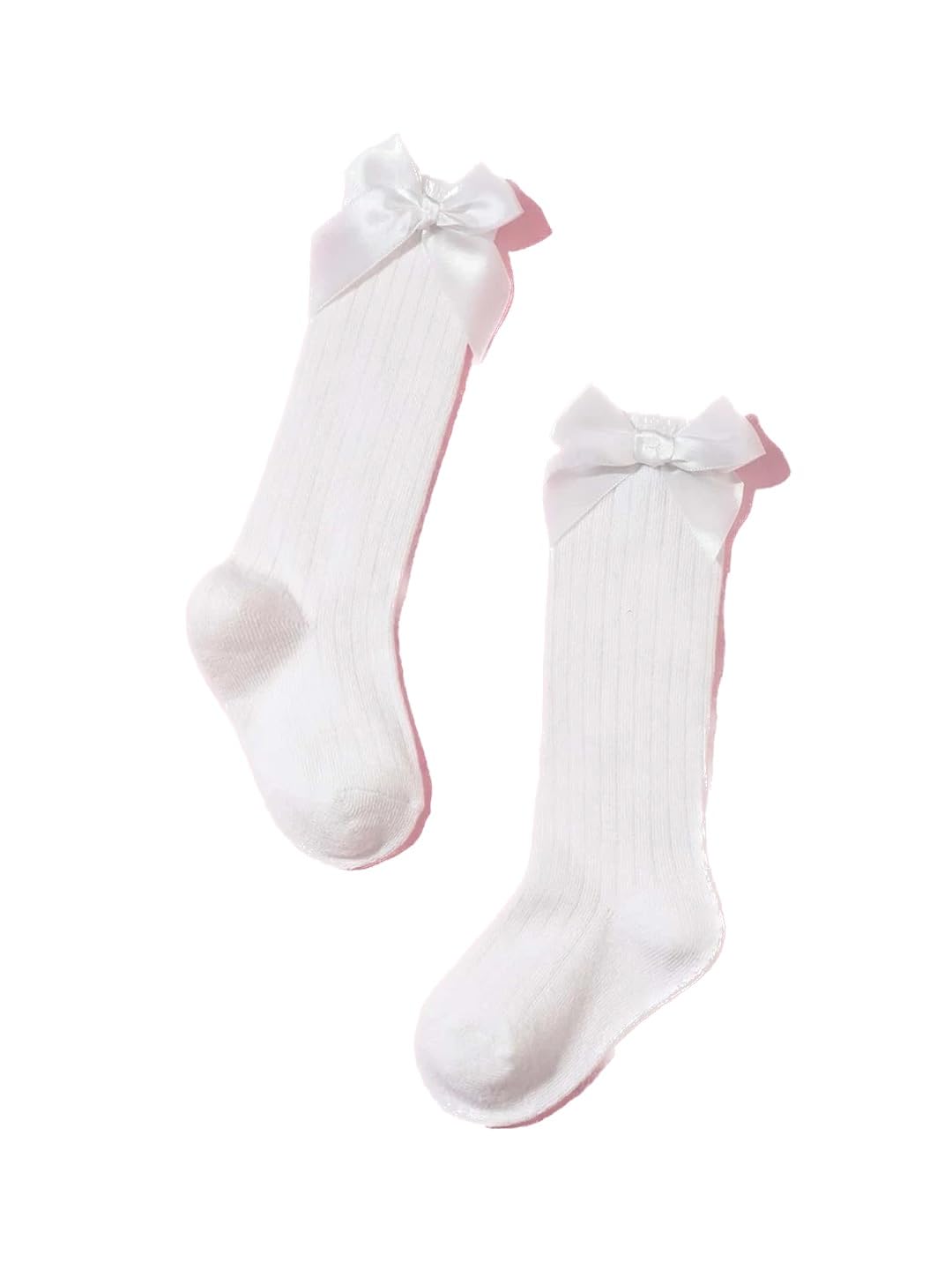 EL REGALO Girls White Patterned Calf Length Socks - Cute Ankle Socks for School, Dance & Everyday Wear - Soft Cotton Blend Socks for Kids & Teens