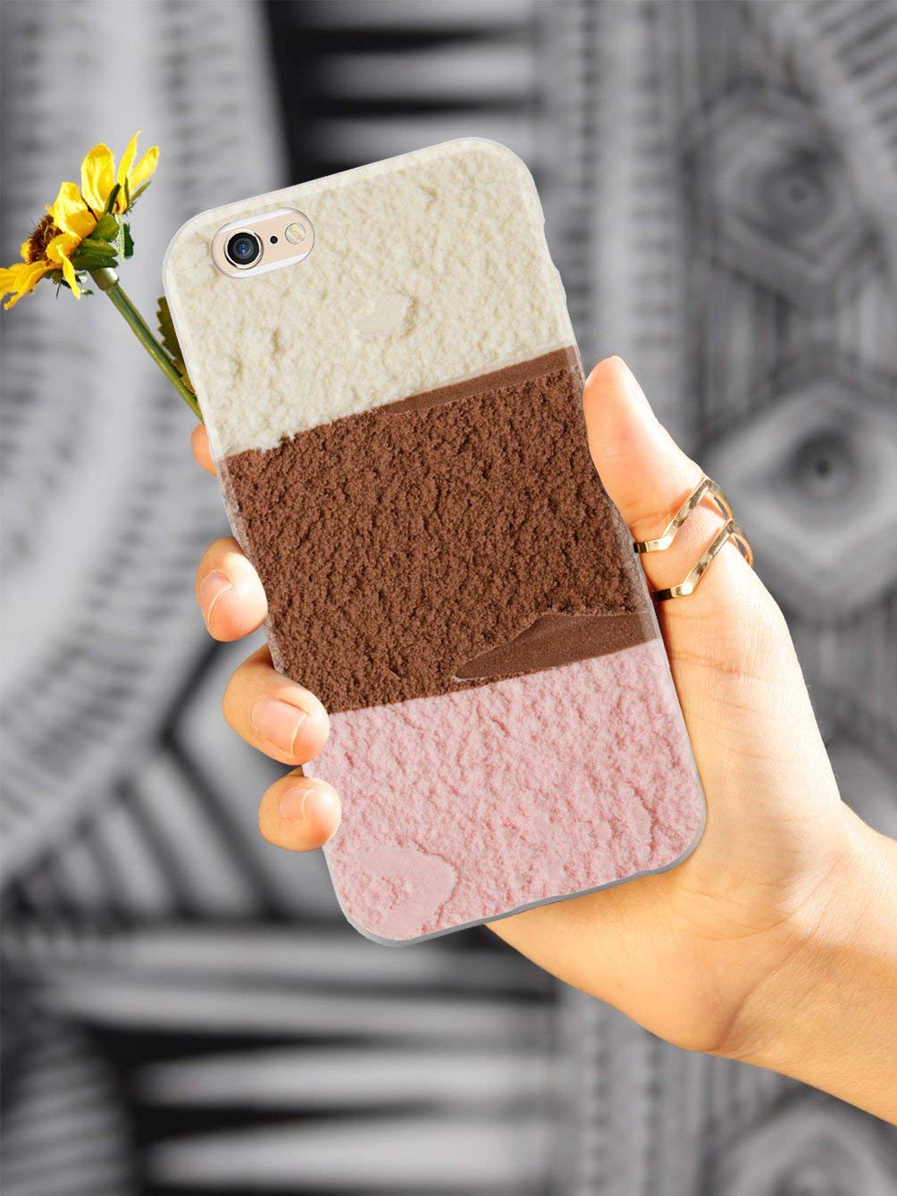 Inspired Cases - Premium 3D Textured Protective Phone Case for Apple iPhone Xs Max - Neapolitan Ice Cream Design - Shockproof & Slim Fit - Perfect for Everyday Use, Travel, and Outdoor Activities