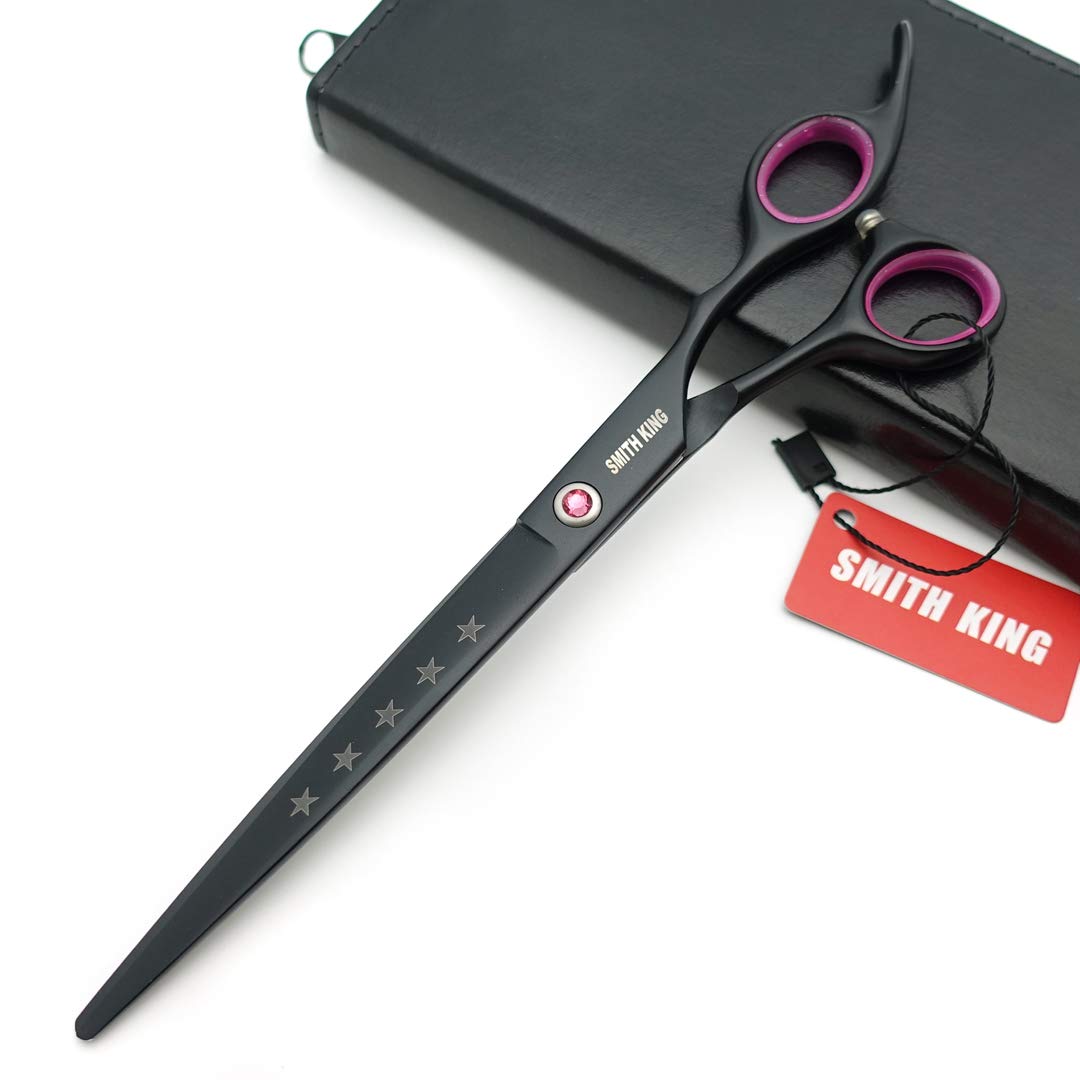 8.0 Inch Professional Dog Grooming Scissors Set - Straight & Curved Shears for Precise Pet Hair Cutting | Perfect for Home Grooming, Professional Styling & Show Dogs