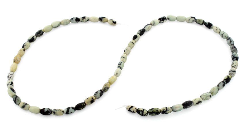 4x6mm White Turquoise Jasper Plain Melon Gemstone Beads for Jewelry Making, DIY Crafts, and Healing Bracelets – Perfect for Necklaces, Earrings, and Spiritual Healing