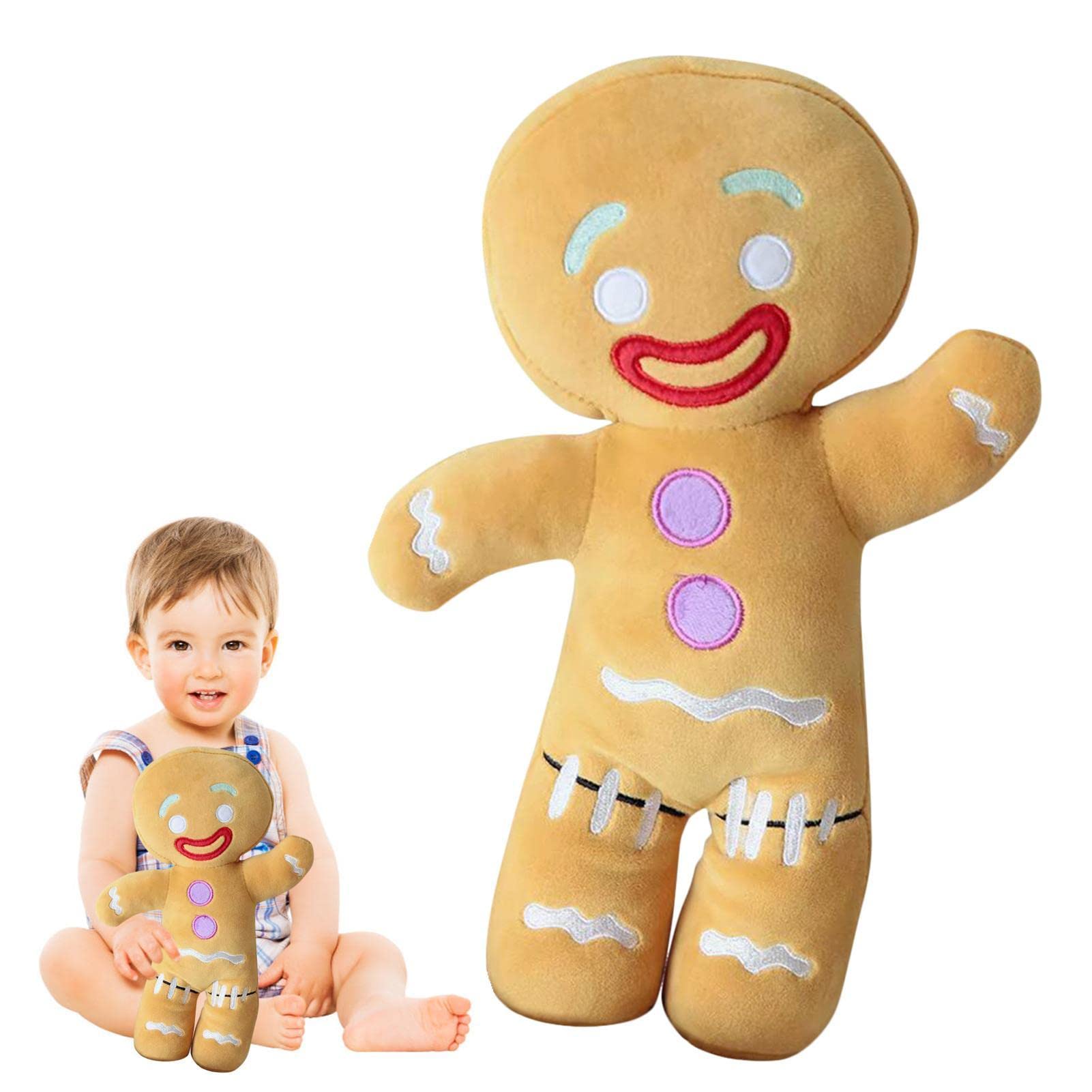 Voiakiu Christmas Gingerbread Man Plush Toy - Soft Stuffed Doll for Holiday Decorations, Festive Home Decor & Cozy Gift Idea | Perfect for Tree Ornaments, Stocking Stuffers & Seasonal Celebrations