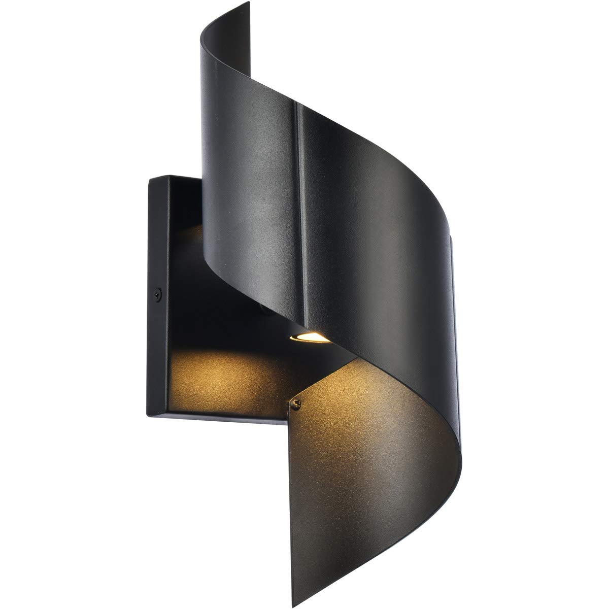 Modern Black Aluminum LED Wall Sconce - 1-Light Indoor/Outdoor Lighting Fixture for Bedroom, Hallway, Porch & Patio Decor