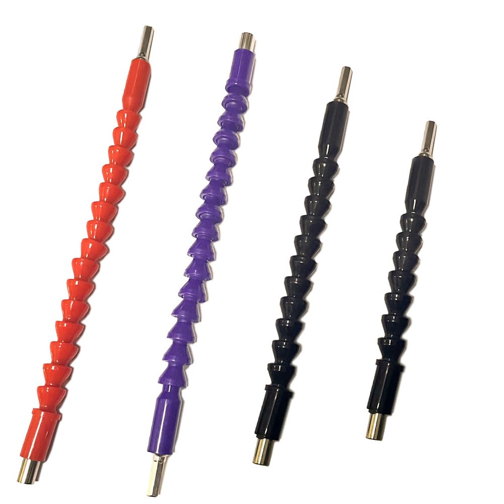 4 Pcs Flexible Drill Bit Extension Set - 1/4'' Hex Shank Screwdriver Adapter Kit (11.6