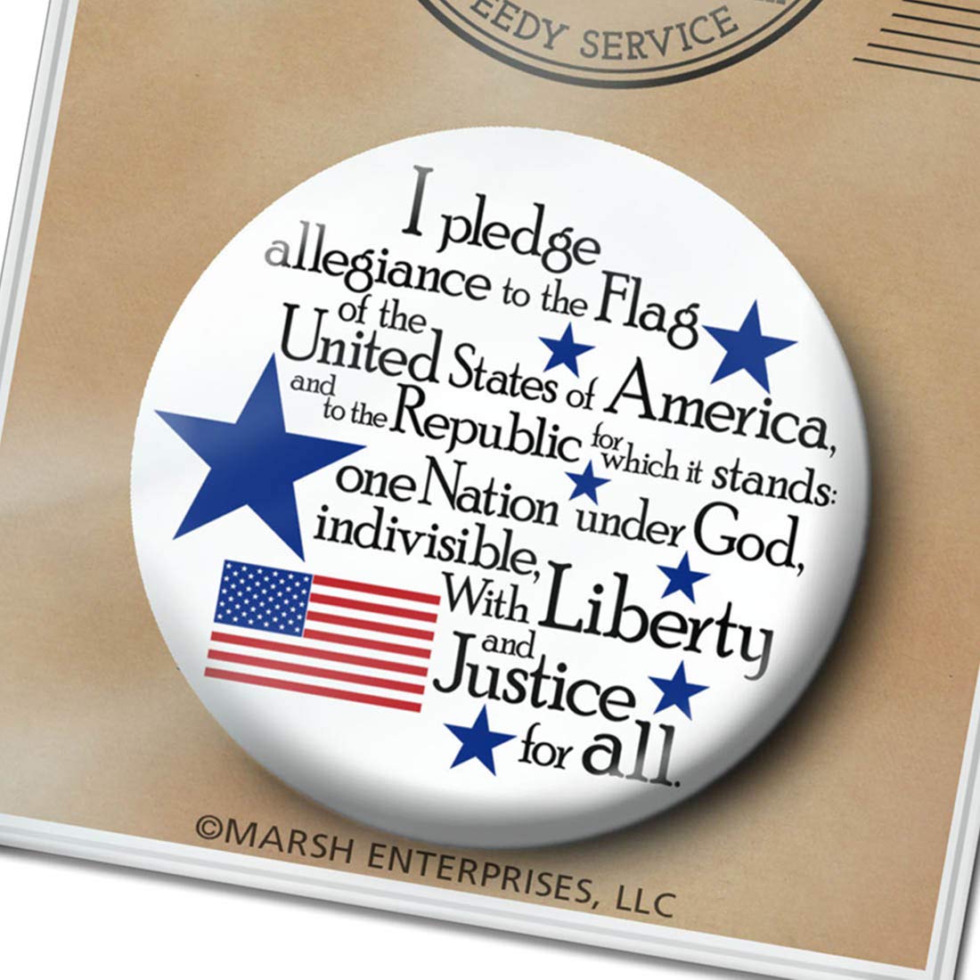 USA Flag Patriotic Pin - Large 3 Inch American Flag Button Badge for Independence Day, 4th of July, Veterans Day & Political Events (Design 3381) - Perfect for Lapels, Hats, Bags & Patriotic Displays