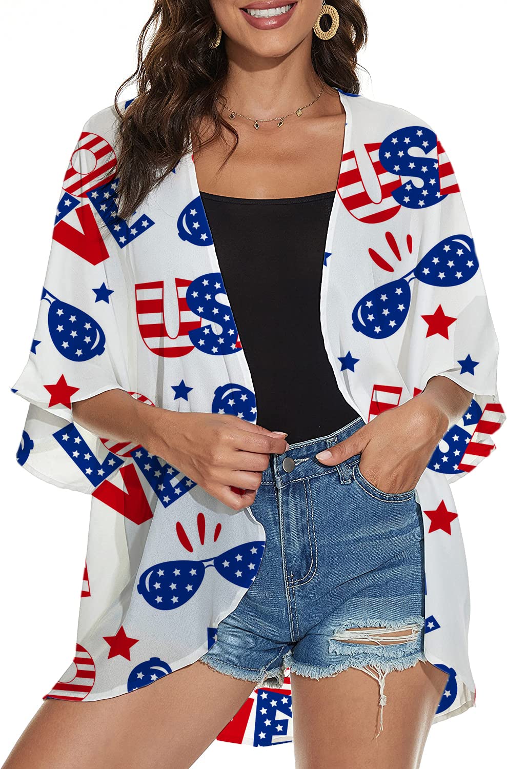 Women's Lightweight Beach Kimono Cardigan Cover Up - Summer Holiday Casual Tops for Pool, Beach & Vacation Wear