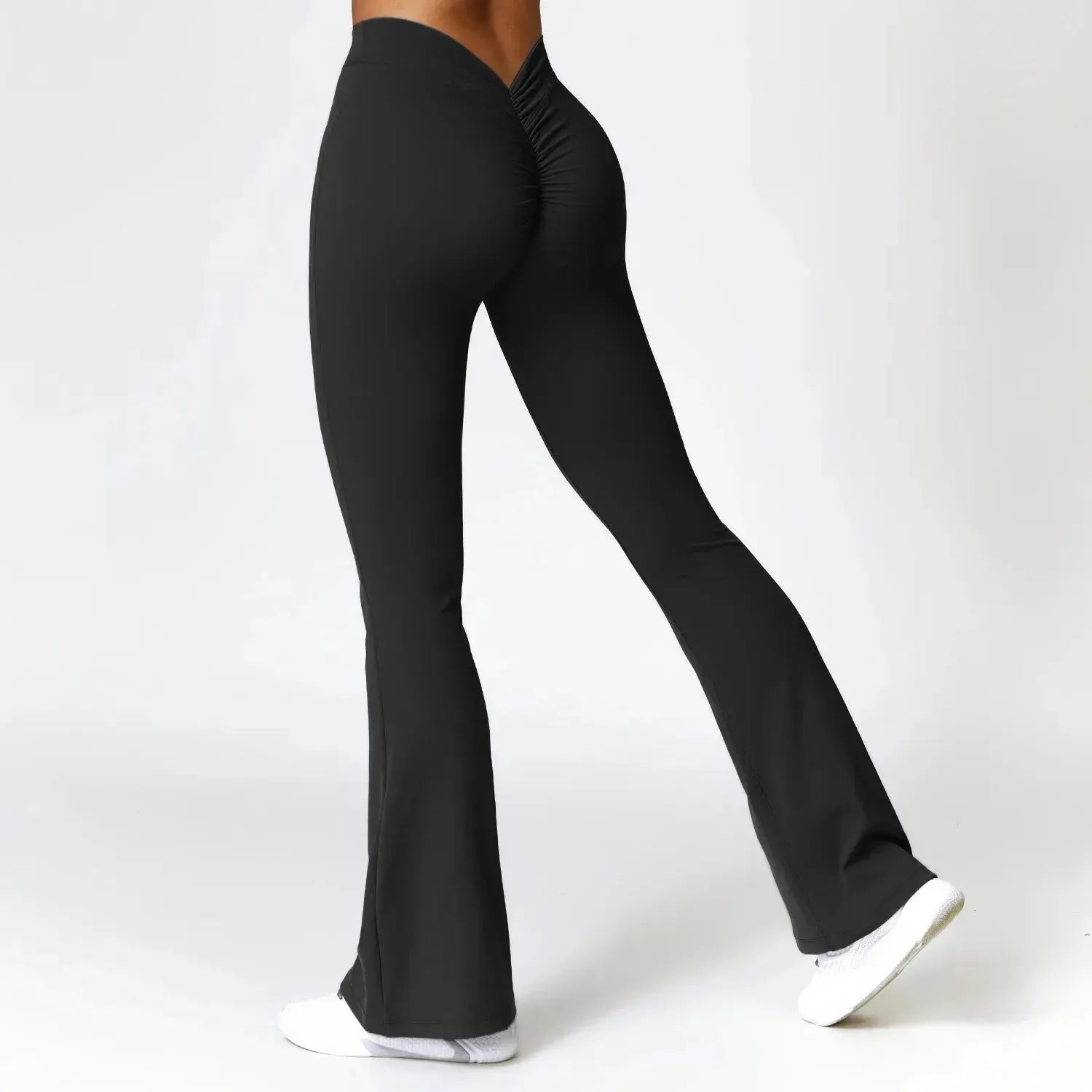 Sexy High Waist V Back Scrunch Flare Leggings for Women - Yoga Pants with Push Up Design, Gym Workout & Sports Activewear - Perfect for Yoga, Pilates, Running and Casual Wear