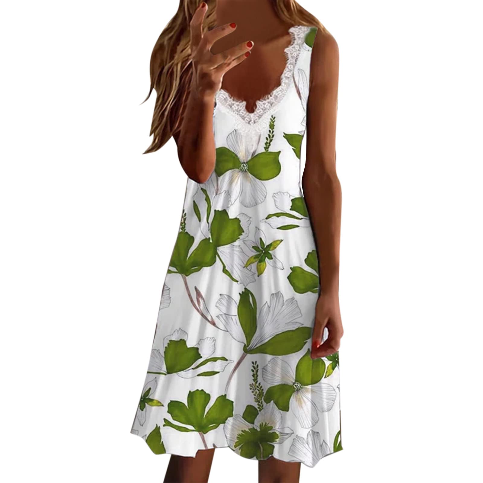 Elegant Floral Printed Retro Lace V-Neck Sleeveless Evening Dress for Women - Plus Size Sequin Party Gown for Cocktail Dinners, Weddings & Special Occasions