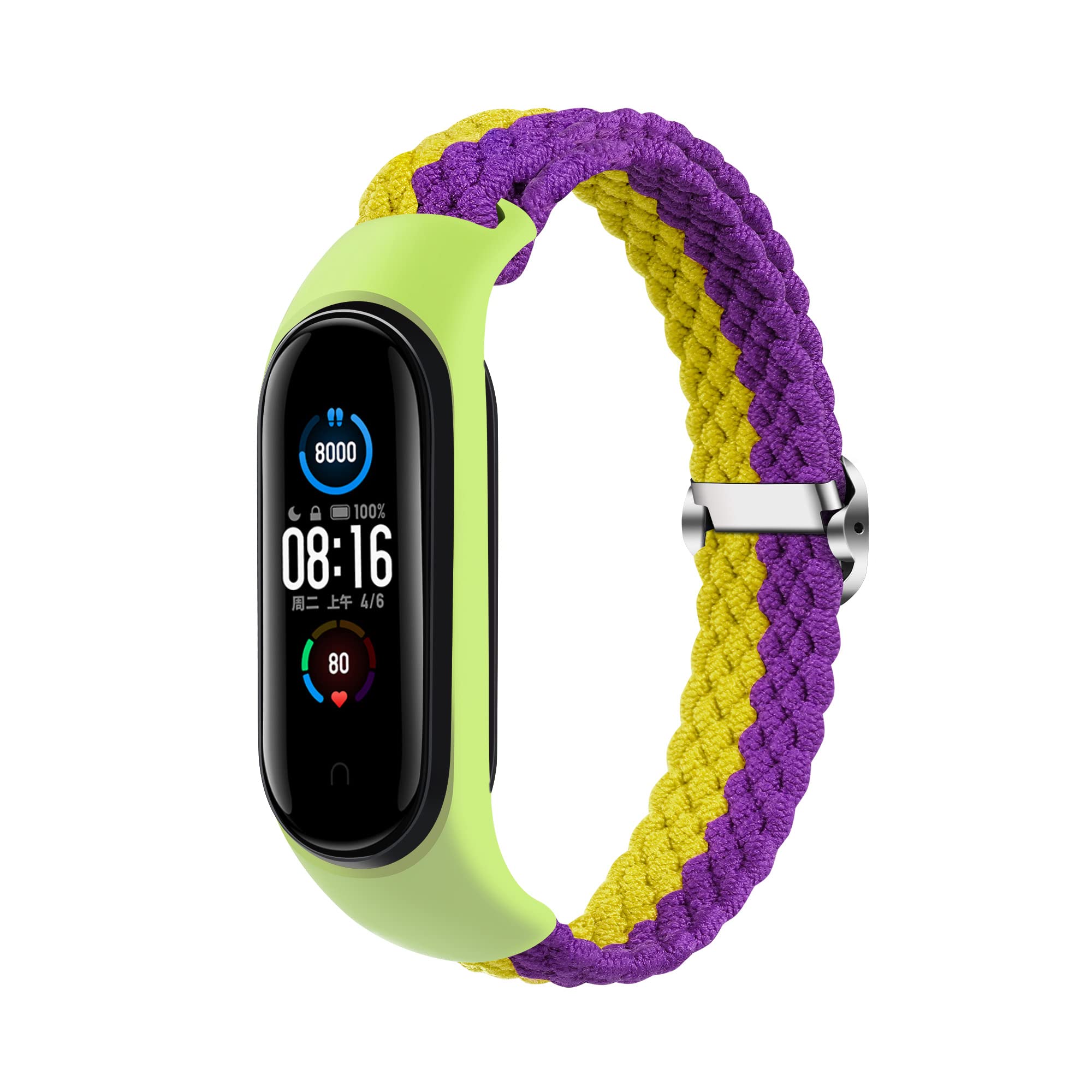 EIHAIHIS Braided Nylon Replacement Strap for Xiaomi Mi Band 7/6/5/4/3 - Adjustable Elastic Solo Loop Wristband - Sport & Fitness Smartwatch Accessories for Running, Swimming & Daily Wear