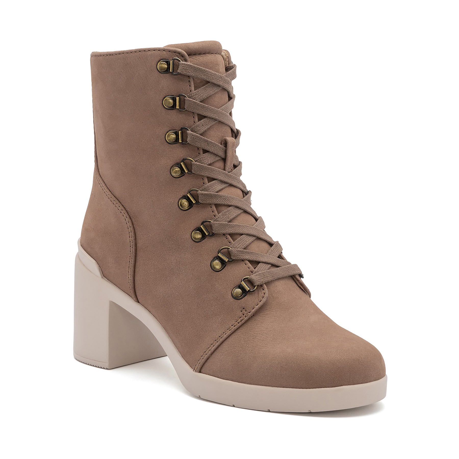 Abeo Metropolis Lace-Up Walking Shoes for Women - Comfortable Beige Casual Sneakers for Travel, Work & Everyday Wear