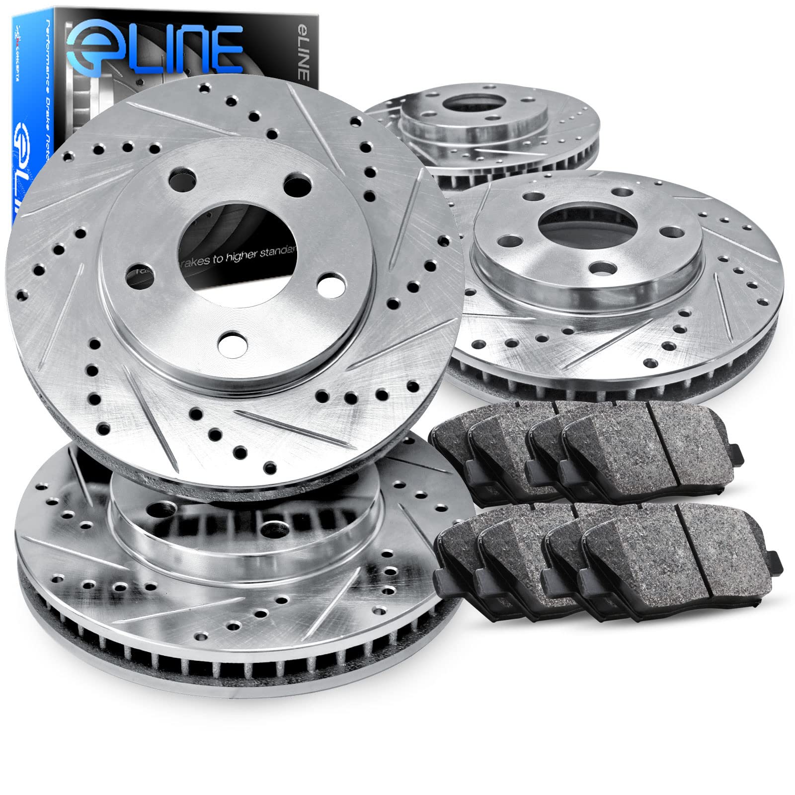 R1 Concepts Front & Rear Brake Pads and Rotors Kit - Semi-Metallic Brake System for Cars, Trucks, SUVs | High-Performance Braking for Daily Commute & Highway Driving | CEC.31063.03