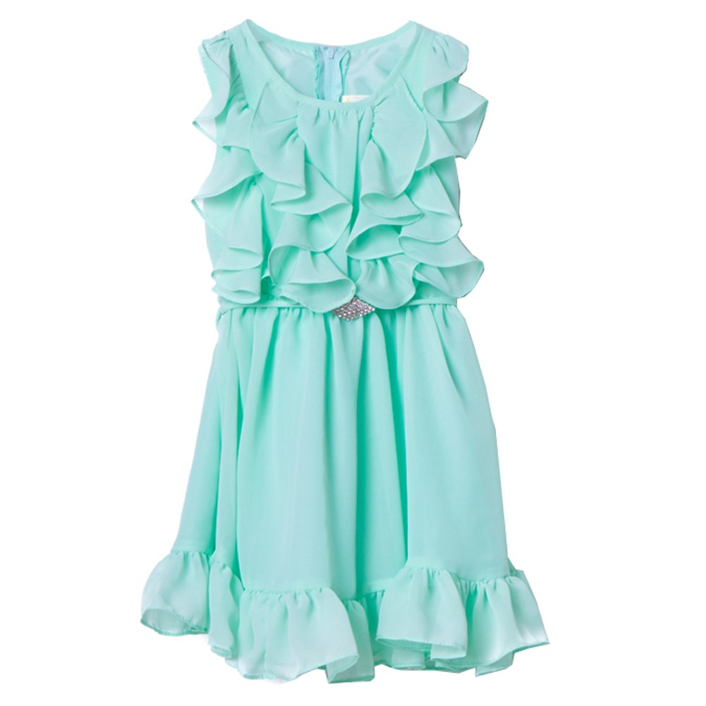 Big Girls Mint Green Tiered Chiffon Ruffled Easter Dress Size 8-12 | Spring Party, Church, Photoshoot & Special Occasion Outfit