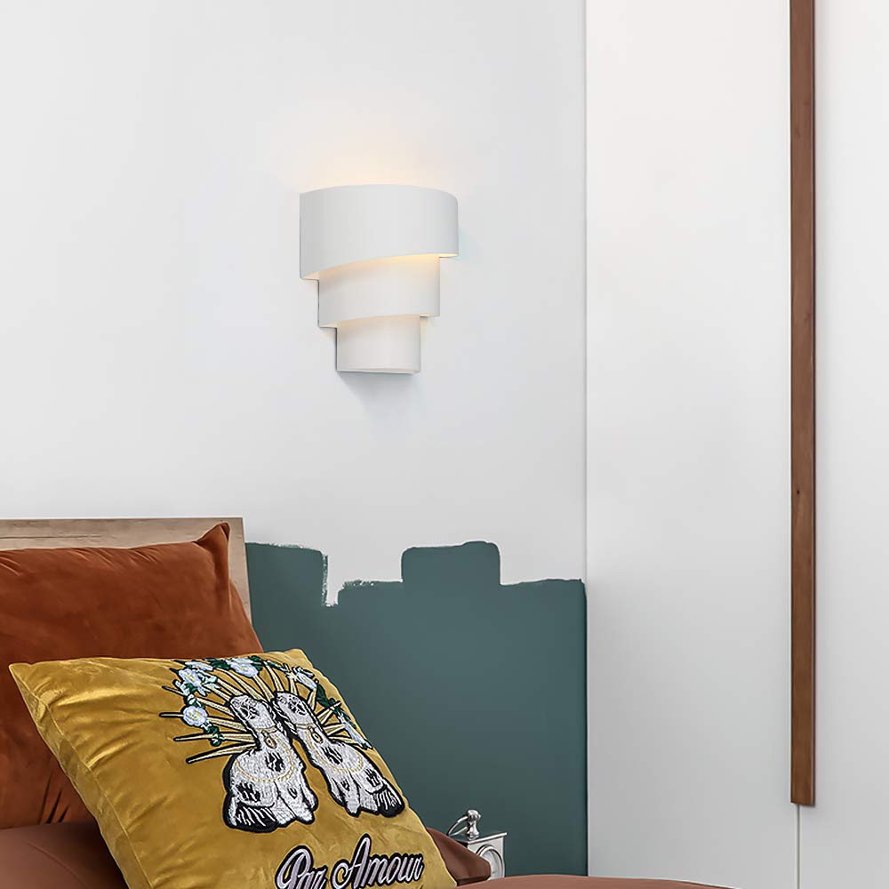 Modern LED Wall Sconces - European Style Indoor Wall Mounted Lights for Living Room, Bedroom & Hallway (Warm White, Vertical Small Snail Design) - Perfect for Ambient Lighting and Home Decor