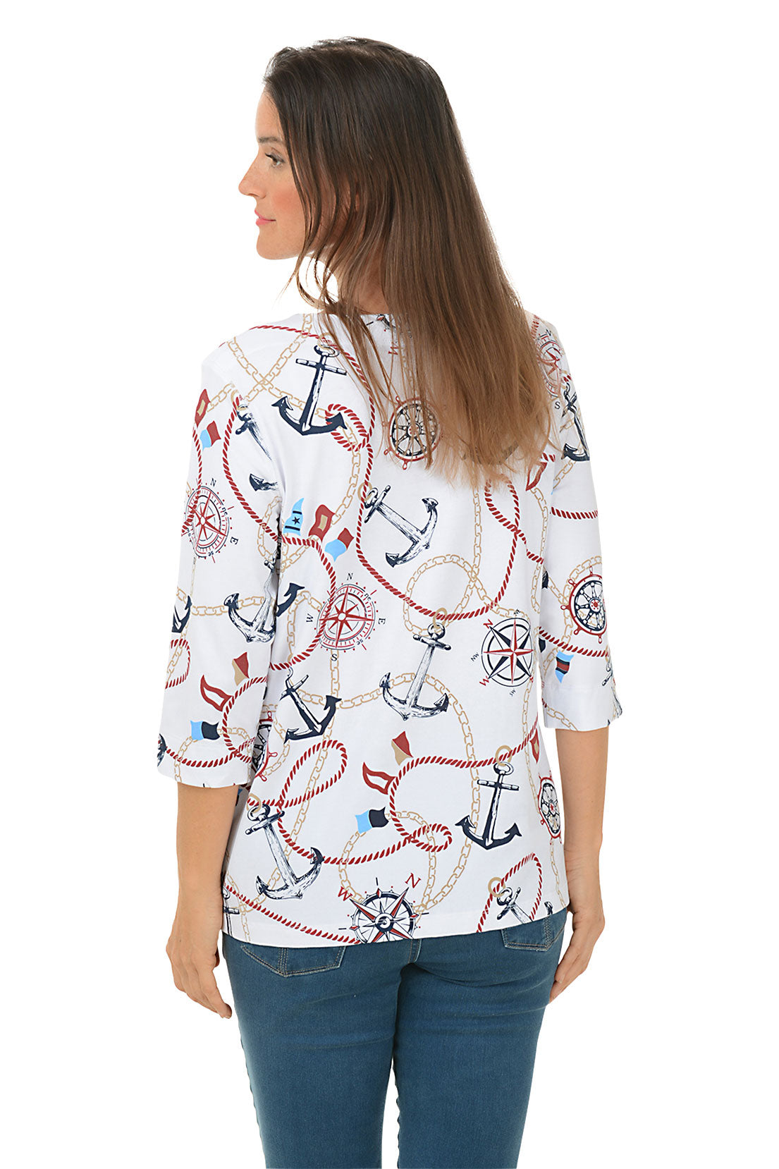 Nautical Themed Knit Top for Women - Stylish Casual Crewneck Sweater for Fall & Winter - Perfect for Layering, Office Wear, and Weekend Outfits