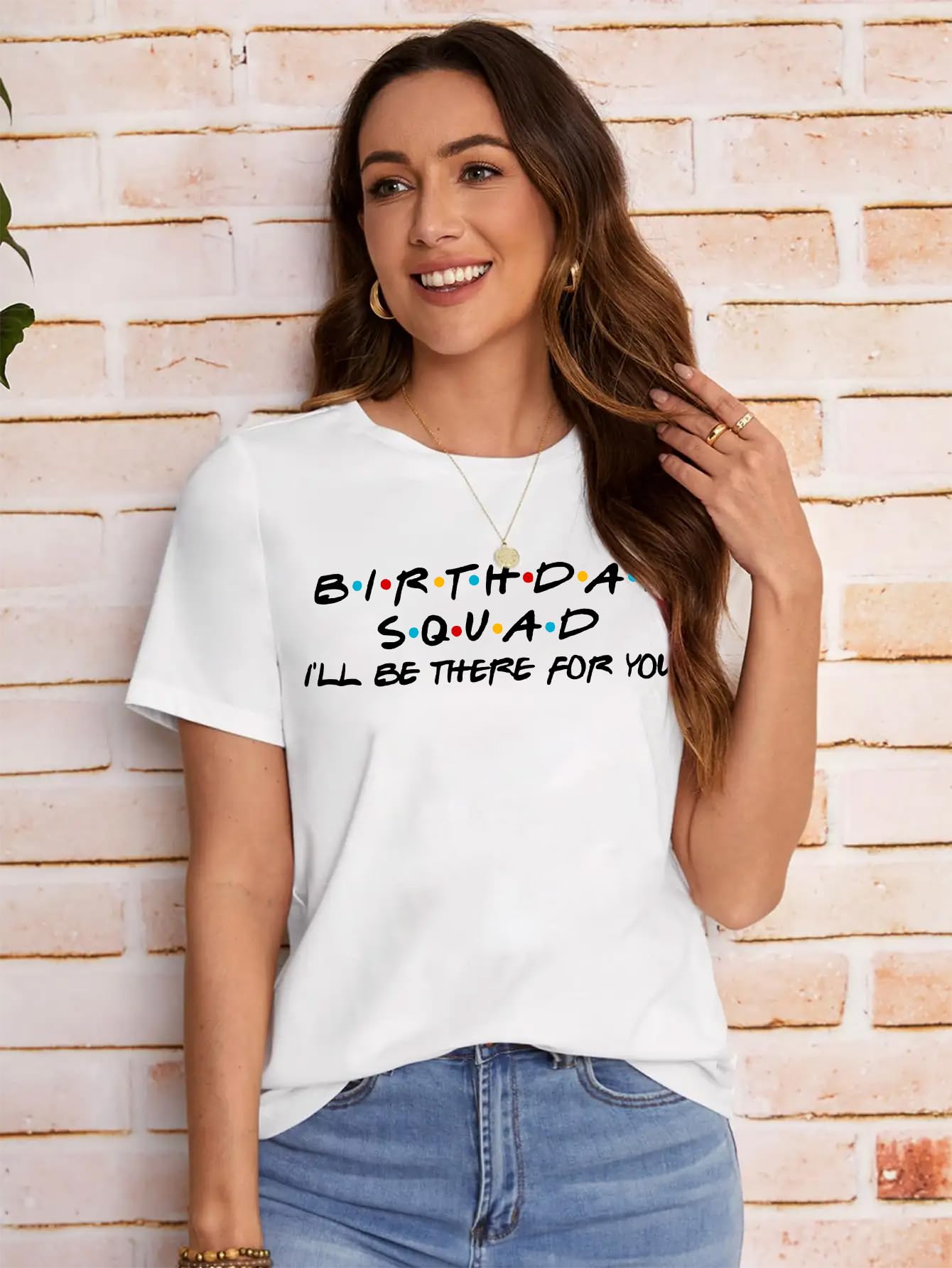 50th Birthday Shirts for Women - 'I'll Be There for You' Birthday Squad T-Shirt - Funny 50th Birthday Party Tops for Women - Perfect for Milestone Celebrations & Girls' Night Out