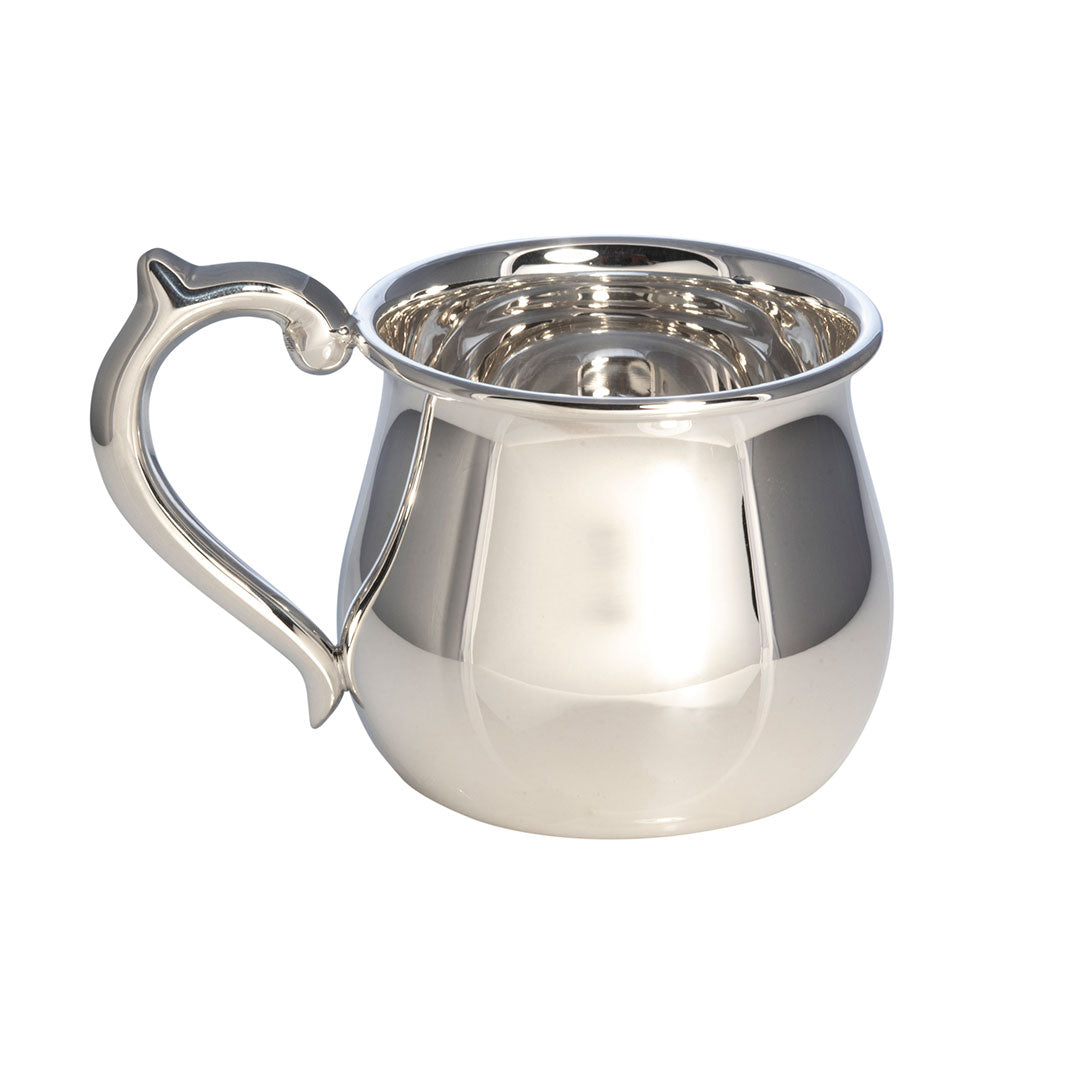 Sterling Silver Bulged Baby Cup - Engraved Christening Gift for Newborns, Baptism, Baby Shower & 1st Birthday - Perfect Keepsake for Special Occasions