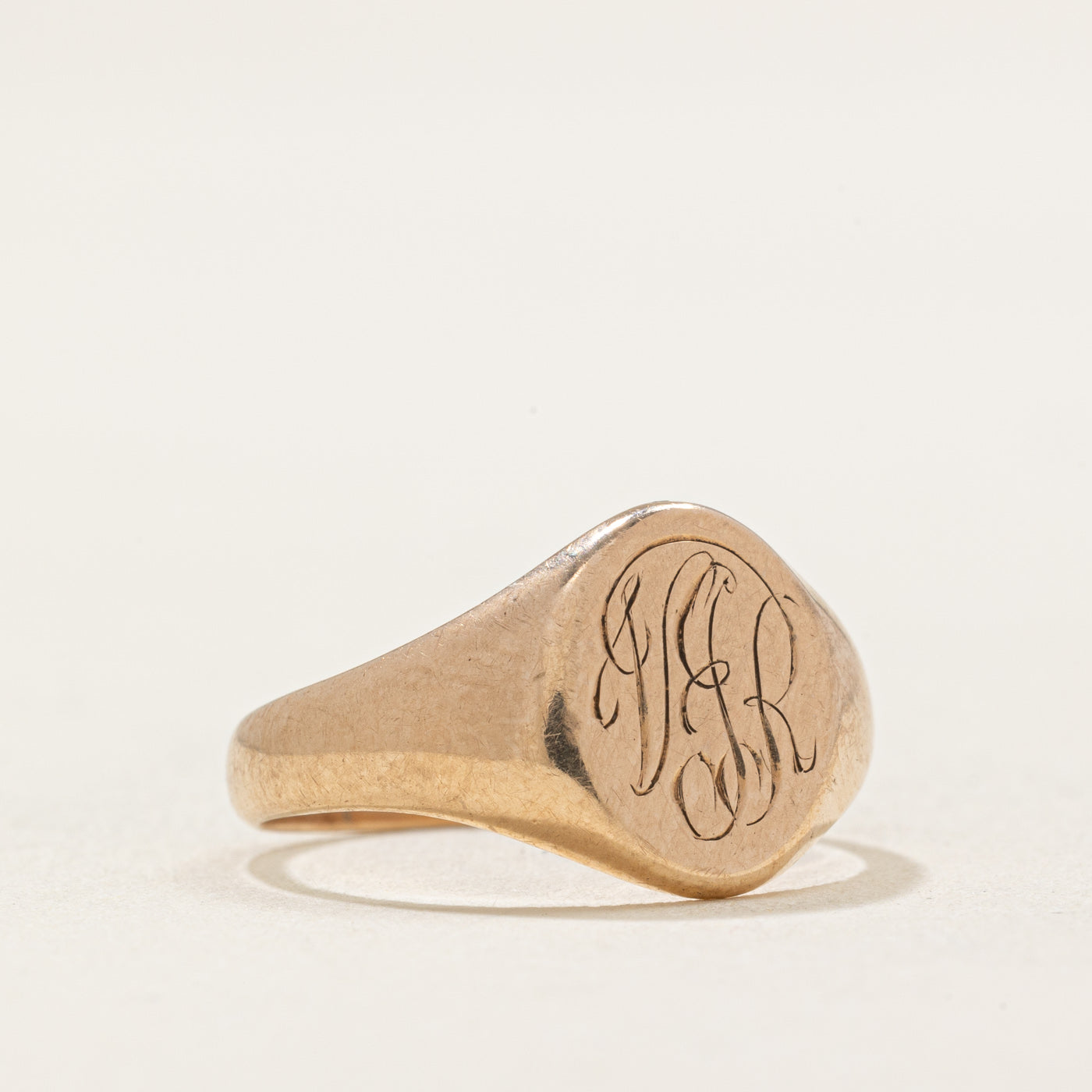 Vintage 10k Yellow Gold Signet Ring with Pseudo Hallmark - Size 3.75 | Classic Jewelry for Men & Women | Perfect for Weddings, Gifts & Everyday Wear