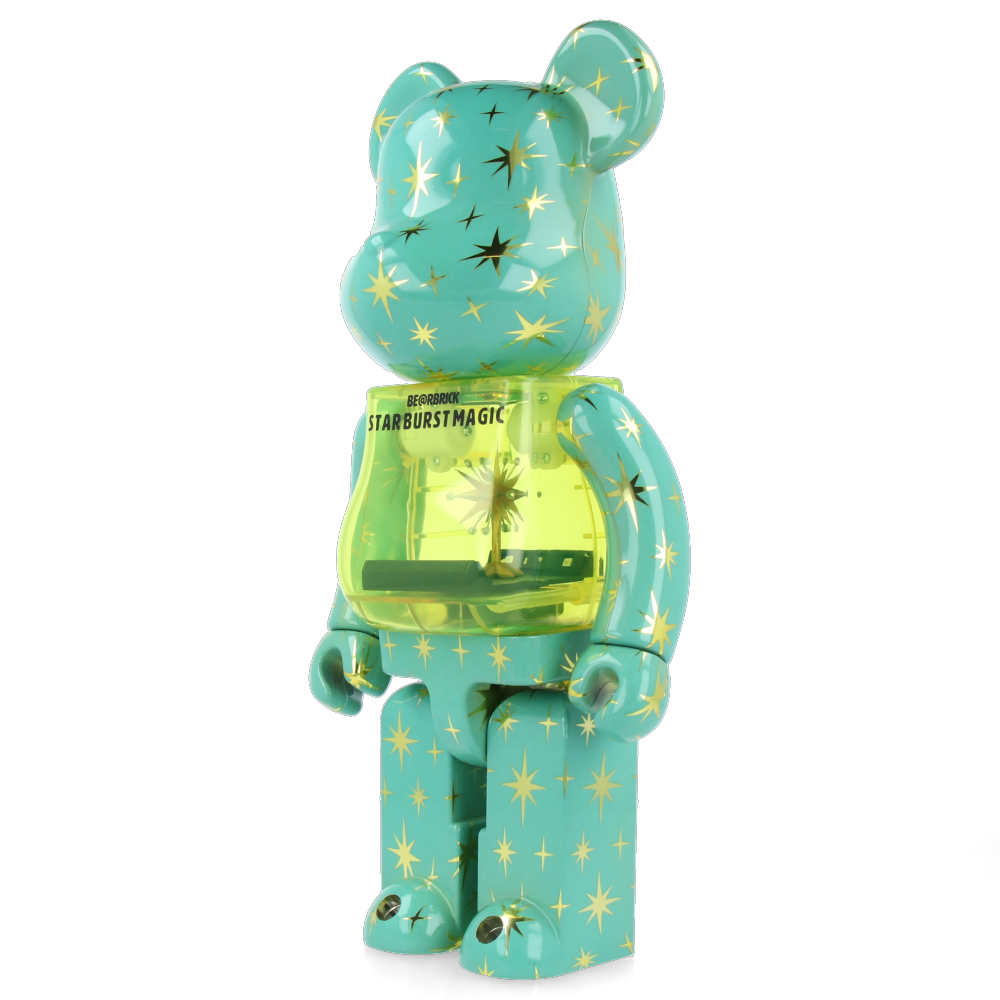 BEARBRICK STAR BURST MAGIC 400% LED Light Up Collectible Figure - Glow in The Dark Art Toy for Display & Home Decoration