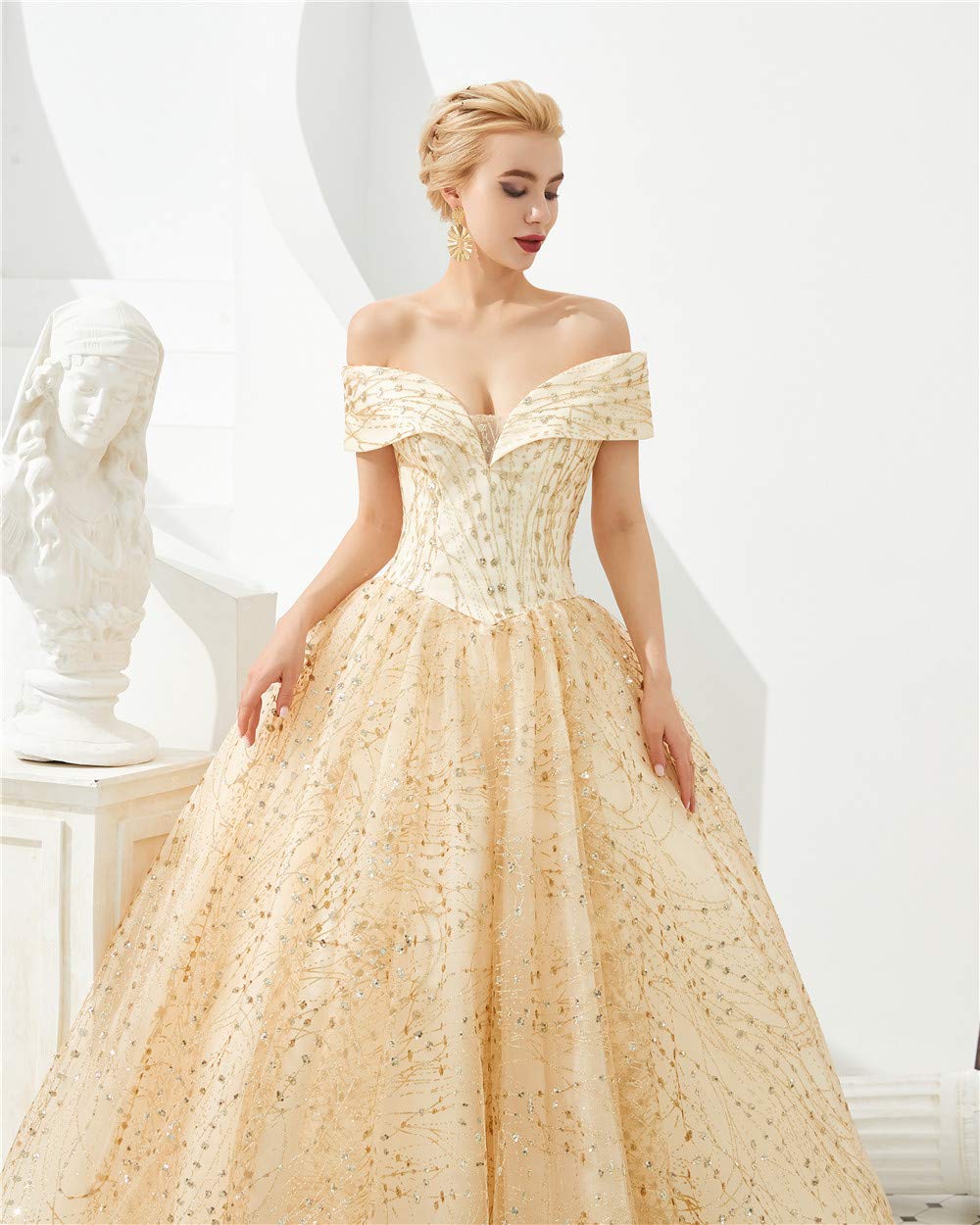 Elegant Off Shoulder Ball Gown Lace Applique Quinceanera Dress for Women - Long Tulle Prom Dress for Homecoming, Wedding, and Special Occasions