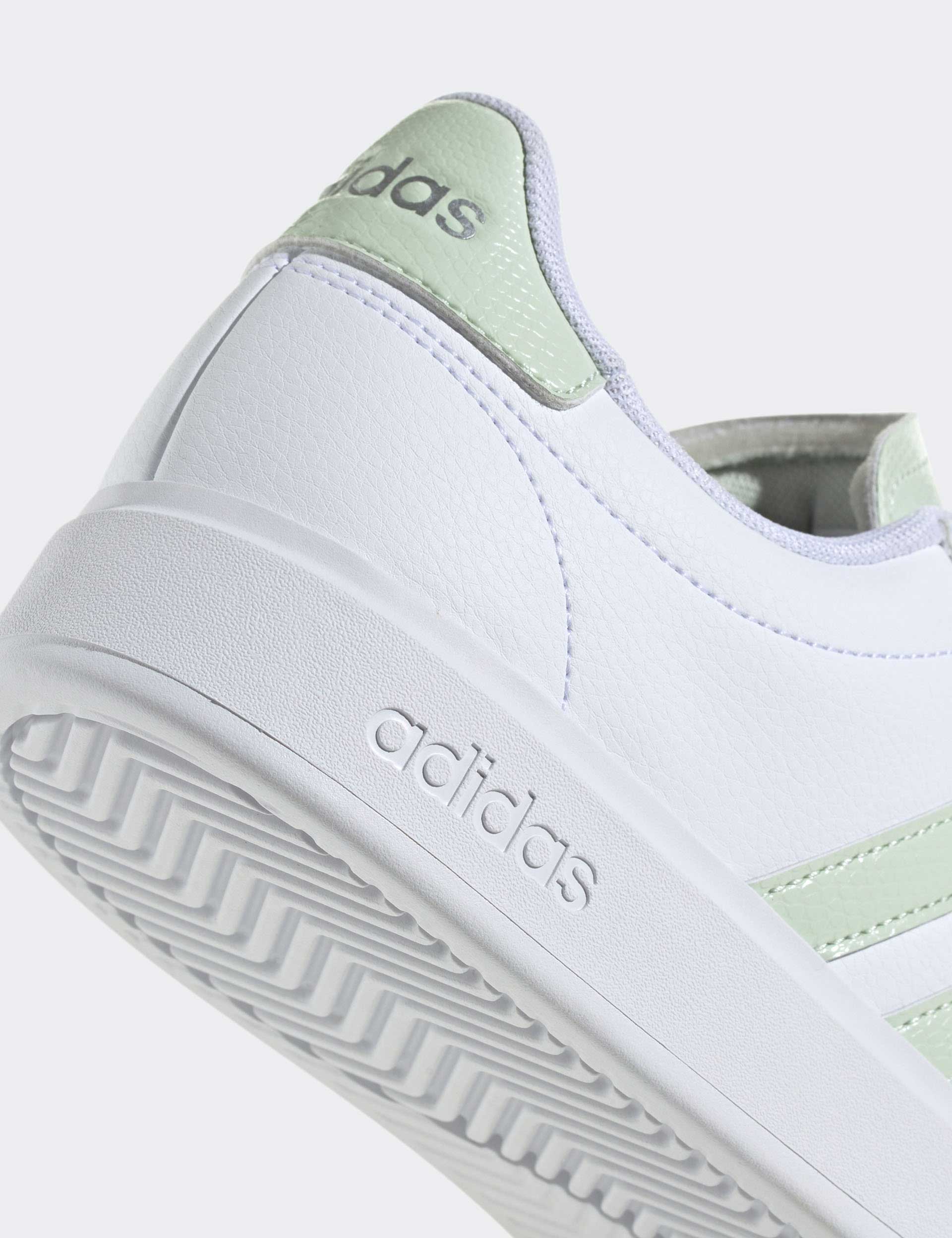 Adidas Grand Court 2.0 Sneakers - Cloud White/Linen Green/Matte Silver - Comfortable Tennis Shoes for Men & Women - Perfect for Casual Wear, Gym & Outdoor Activities