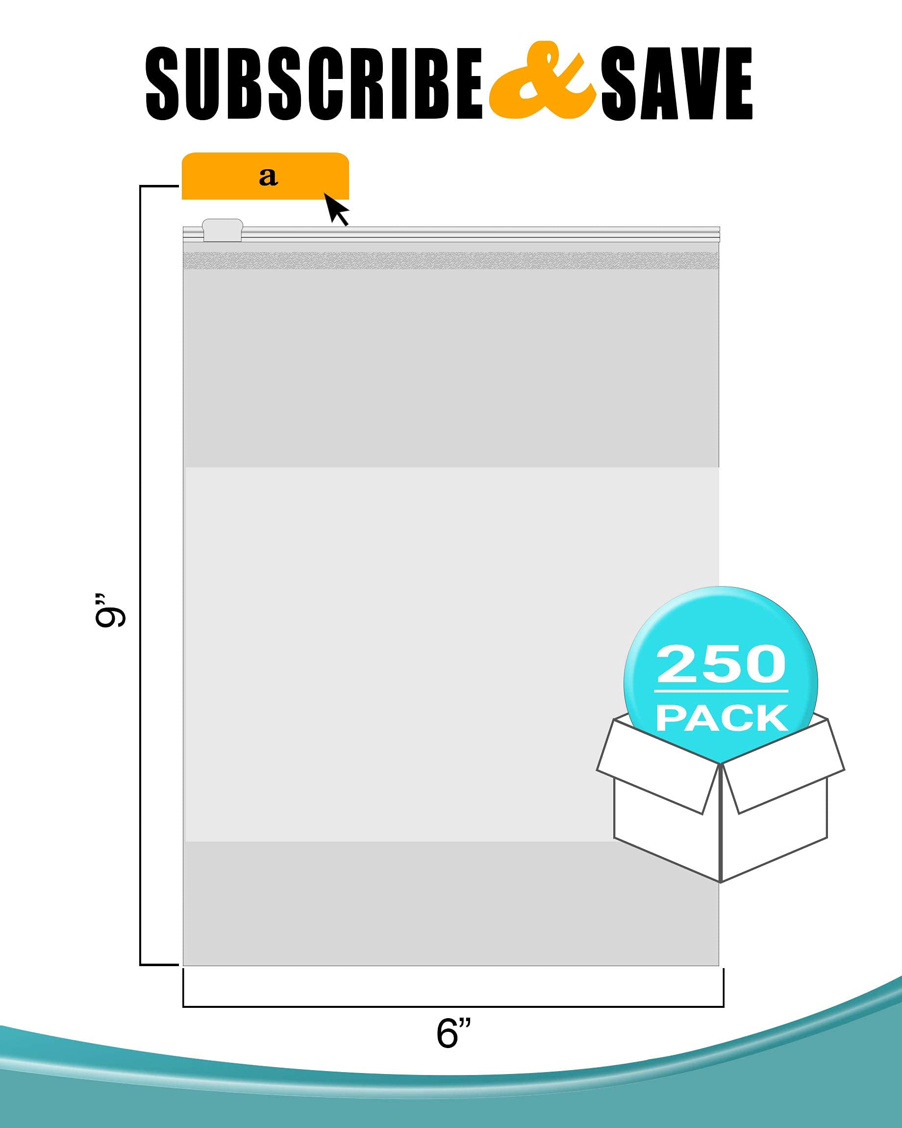 APQ 250 Pack of 6x9 Inch Slide Zipper Bags - 3 Mil Thick Polyethylene Resealable Plastic Bags for Pills, Food Storage & Organization | Perfect for Pharmacy, Jewelry, Crafts & Office Supplies