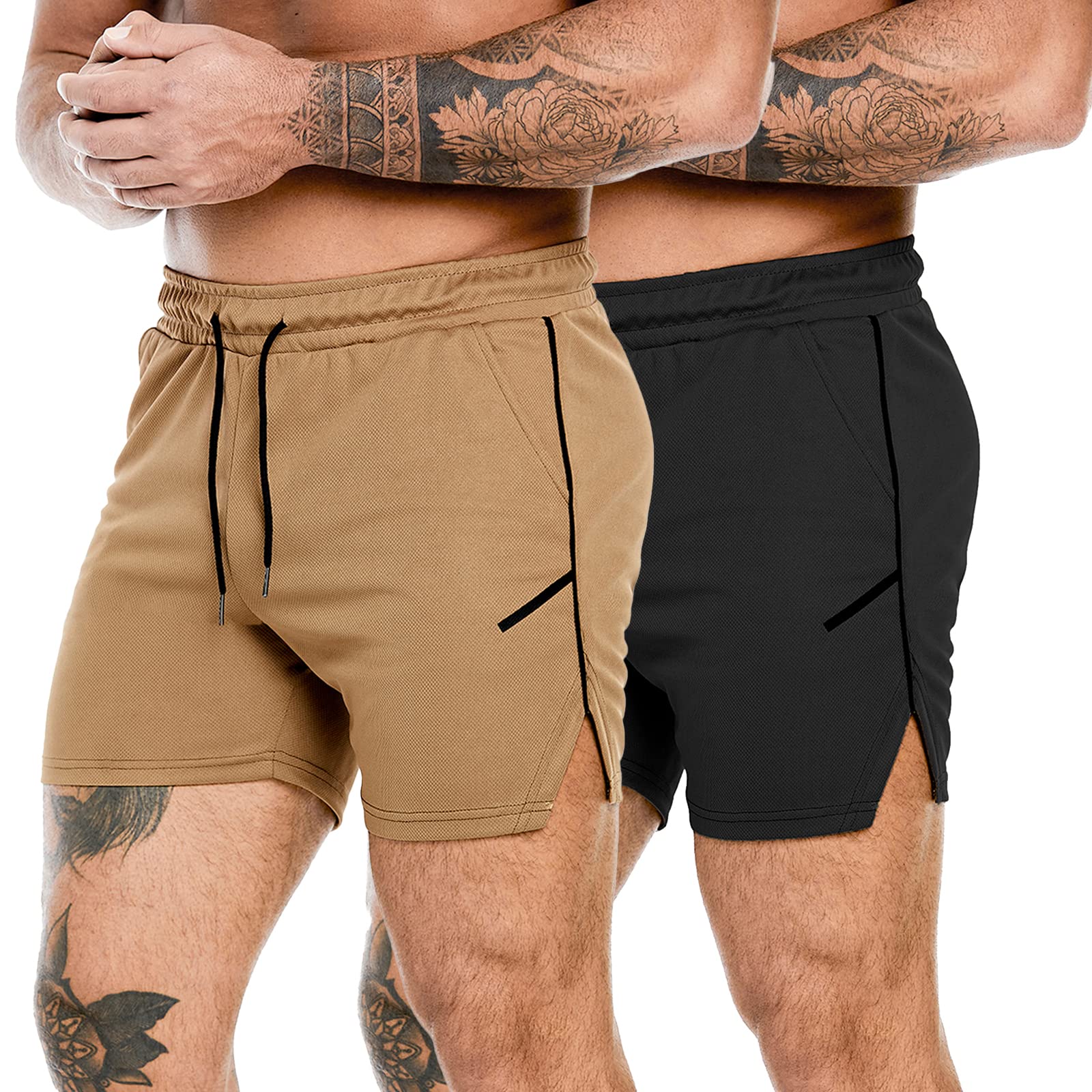 PIDOGYM Men's 5 Inch Workout Running Shorts - Lightweight Breathable Mesh Gym Shorts for Bodybuilding, Training & CrossFit - Perfect for Jogging, Gym Workouts & Outdoor Sports