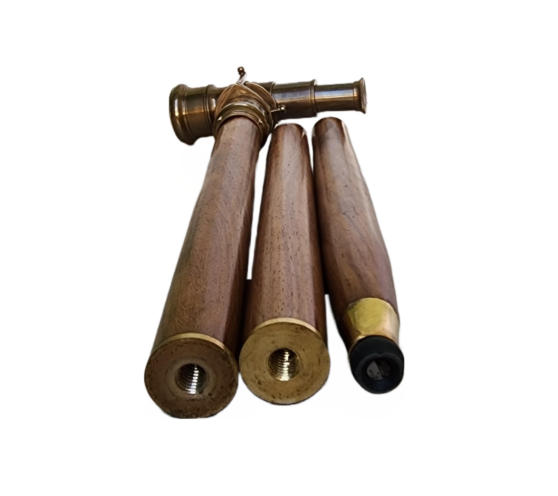 Premium Telescopic Walking Cane with Compass - Adjustable Wooden Walking Stick with Brass Handle - Foldable Hiking Cane for Seniors & Outdoor Adventures - Perfect Birthday Gift for Elderly & Travelers