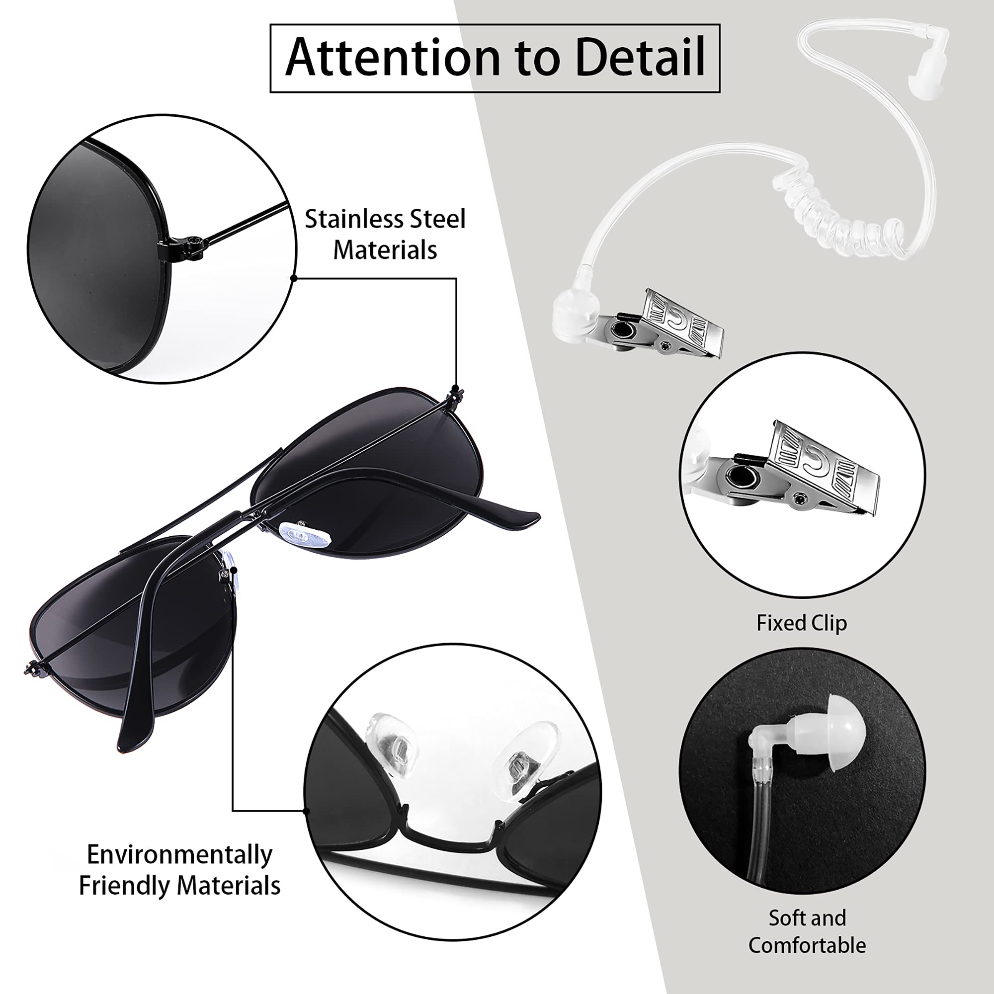 Kids Spy Police FBI Costume Set - Wedding Ring Bearer Outfit with Sunglasses, Earpiece & Ring Box | Fun Role Play, Cosplay & Pretend Play for Parties & Dress Up