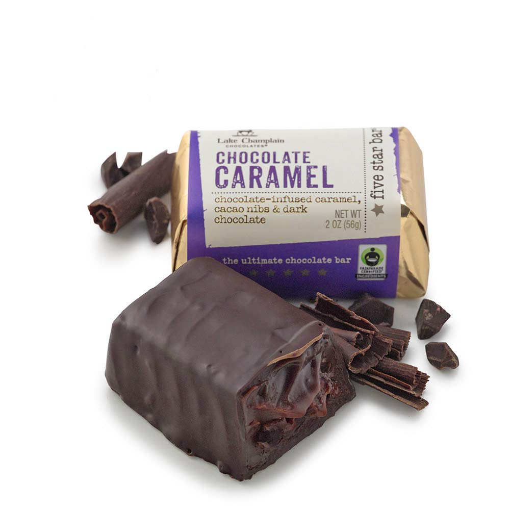Lake Champlain Dark Chocolate Caramel Five Star Bar - Premium Gourmet Chocolate (16 Pack, 2oz Each) - Perfect for Gifts, Desserts & Holiday Treats